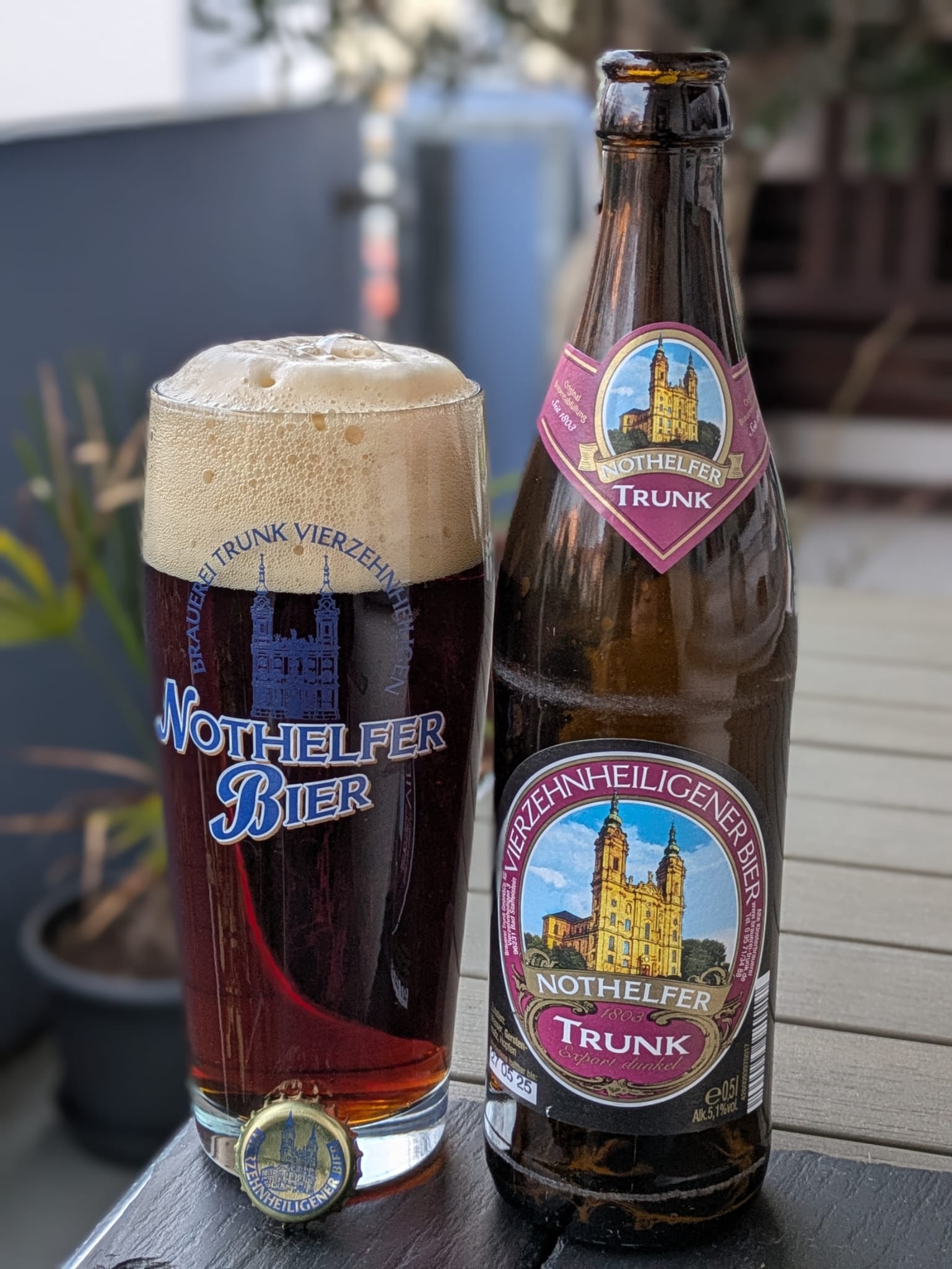 Bierprobe Nothelfer Export Dunkel der Brauerei Trunk von FrankenBierFreund