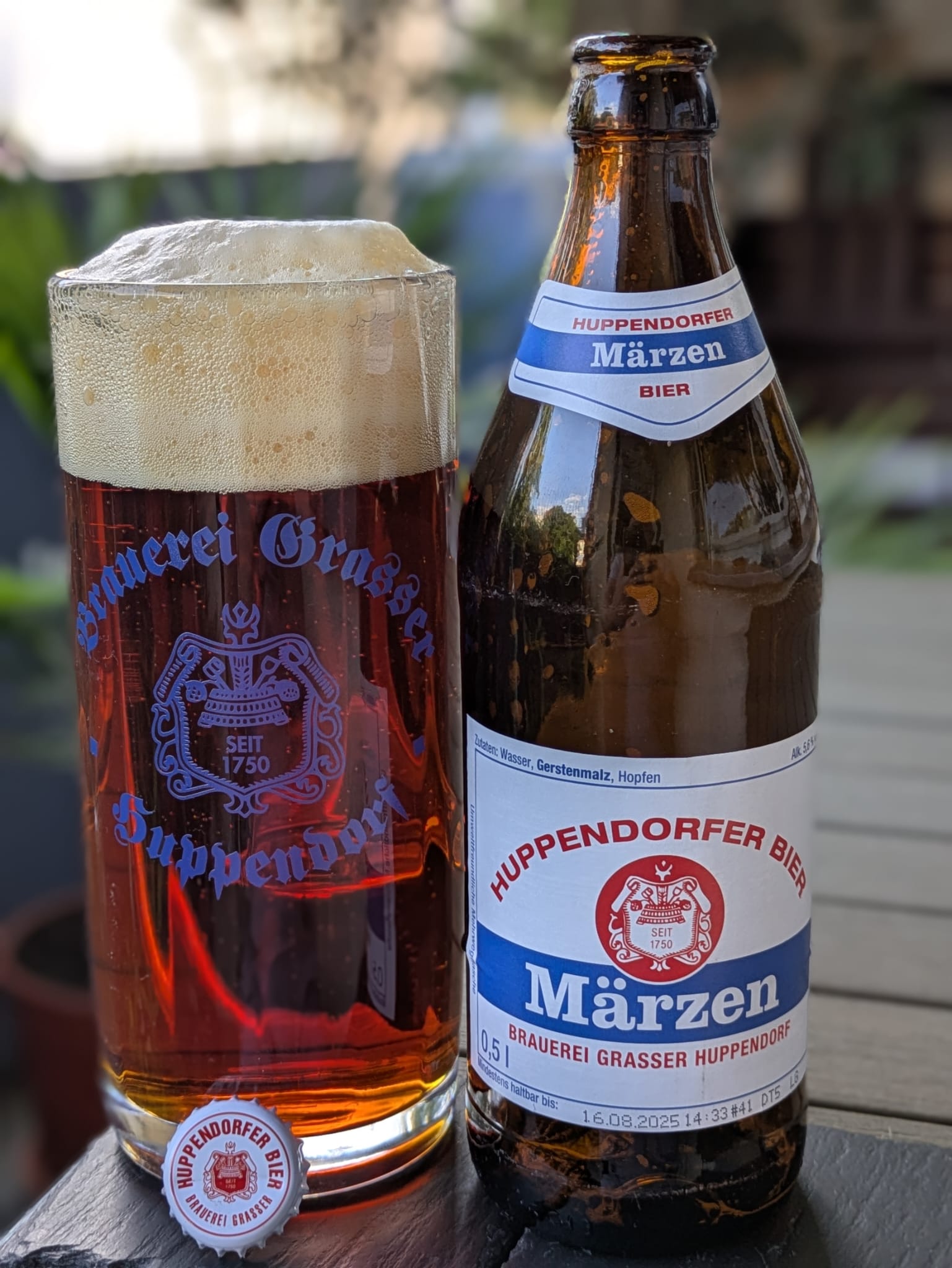 Bierprobe Huppendorfer Märzen der Brauerei Grasser vom FrankenBierFreund