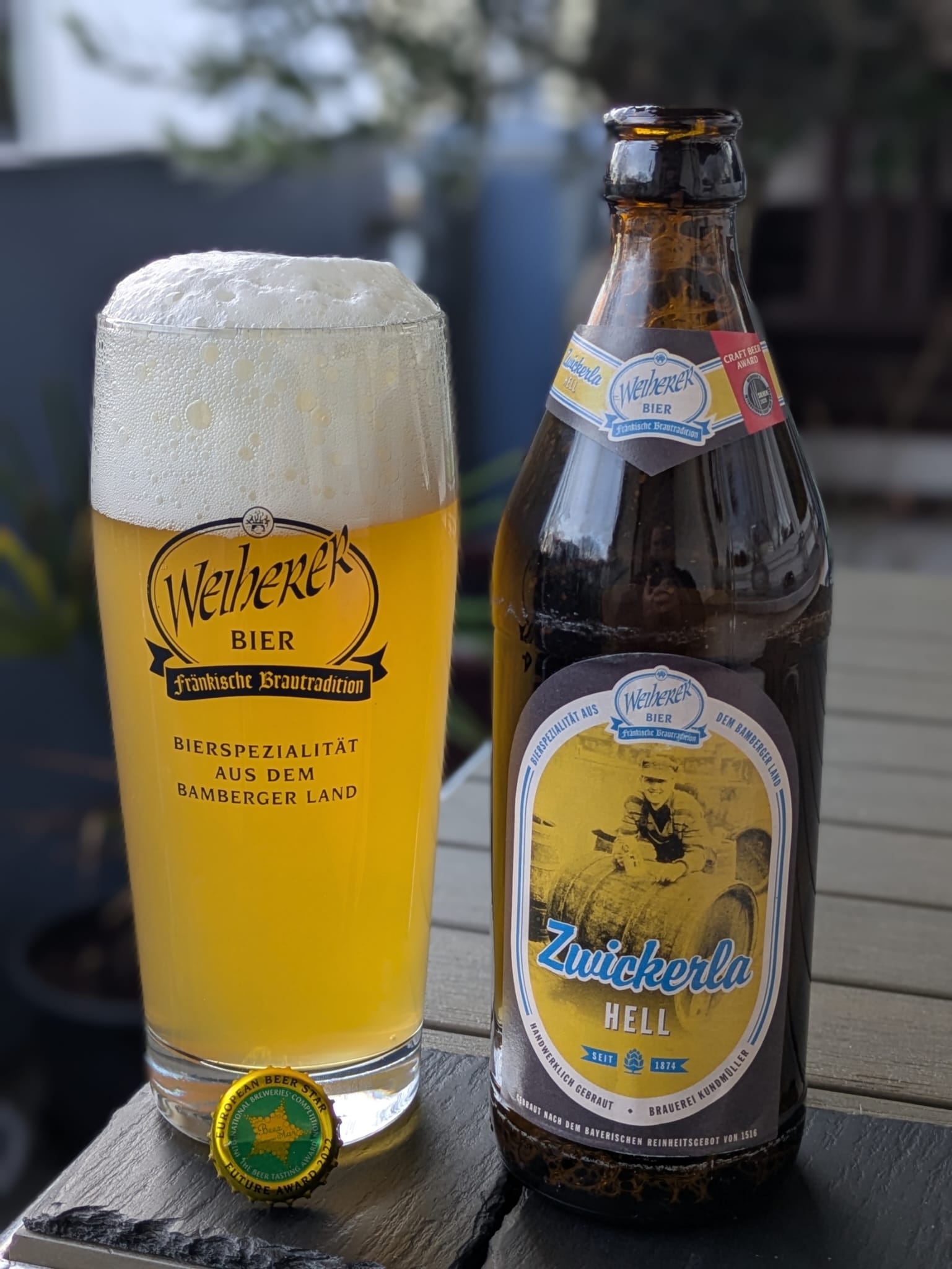Bierprobe Weiherer Kräusen Hell der Brauerei Kundmüller von FrankenBierFreund