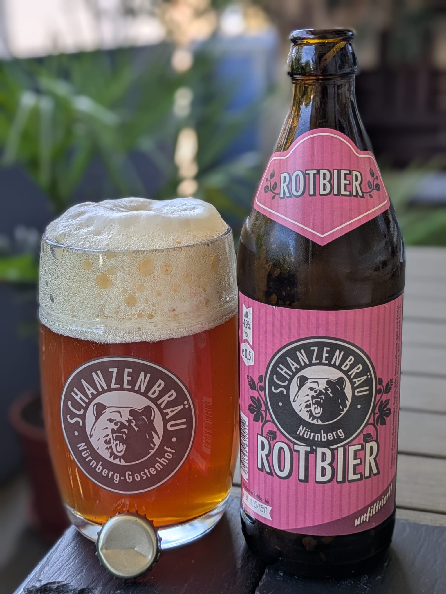 Bierprobe Rotbier der Brauerei Schanzenbräu von FrankenBierFreund