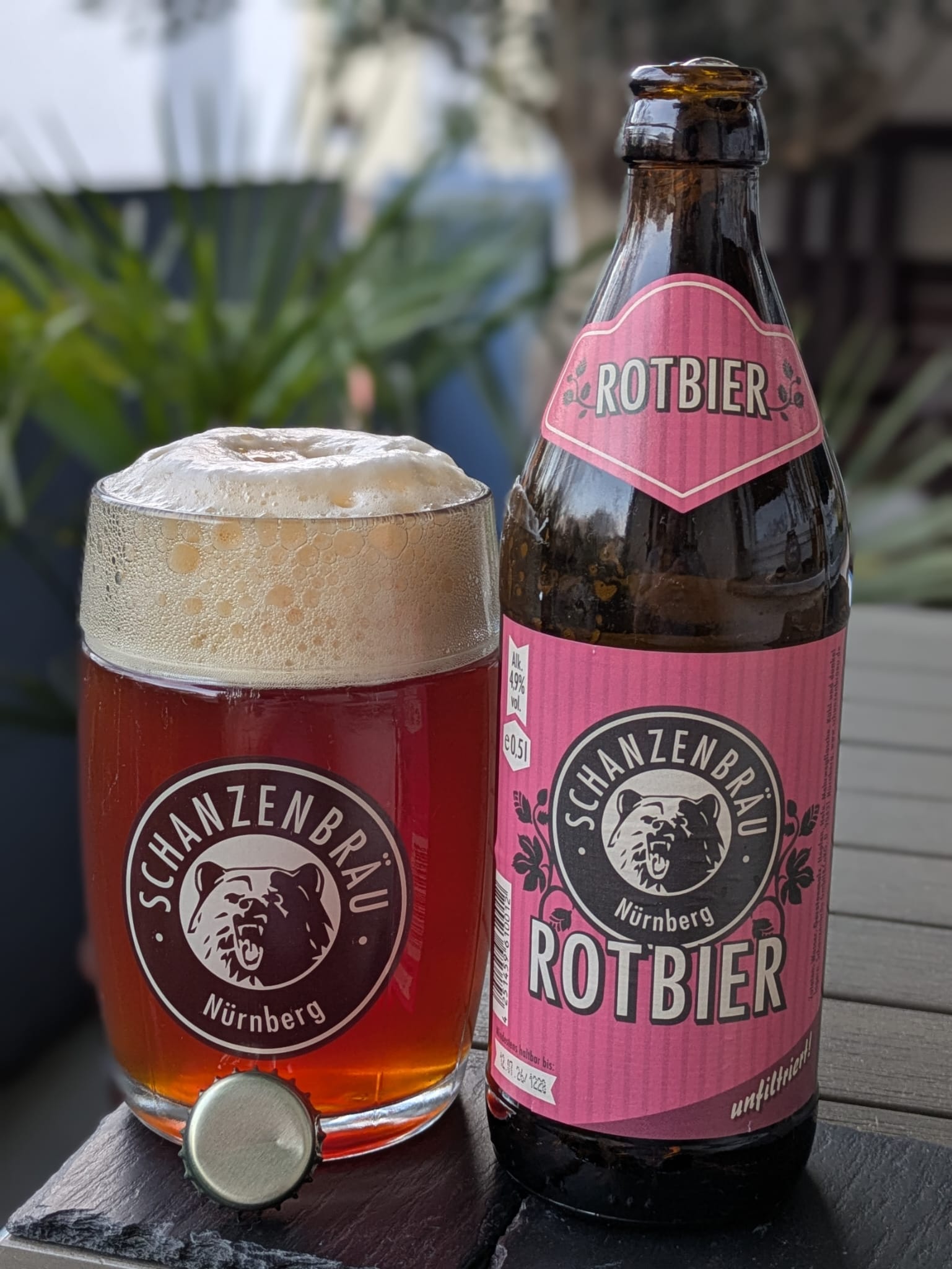 Bierprobe Rotbier der Brauerei Schanzenbräu von FrankenBierFreund