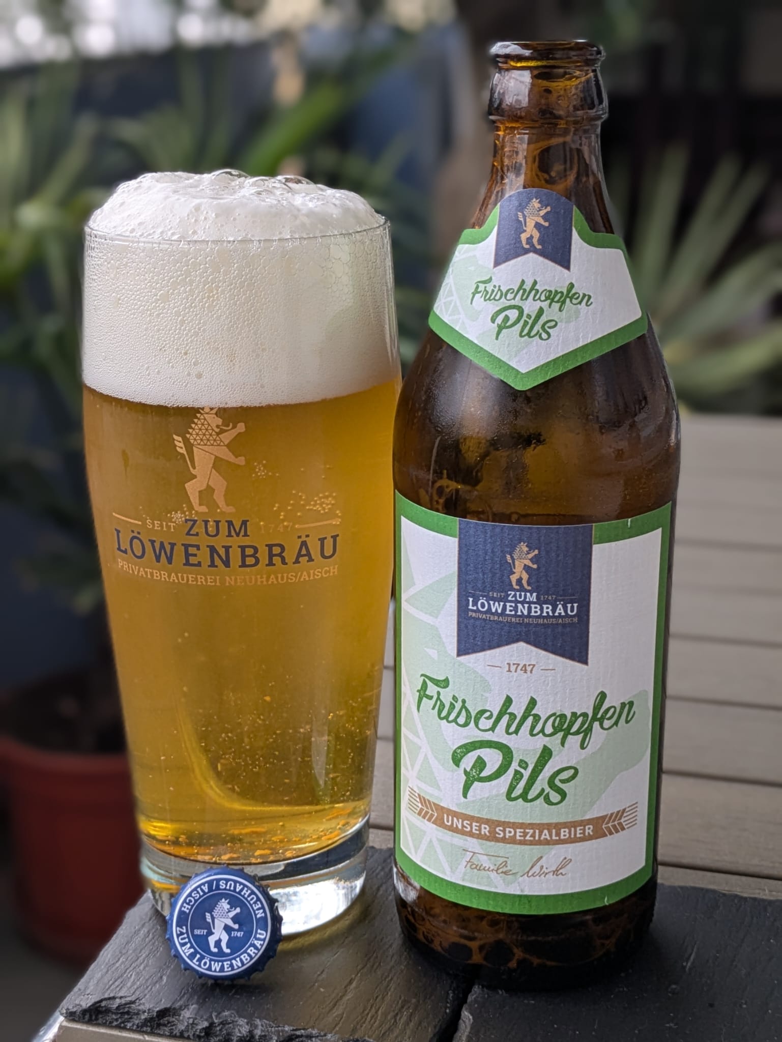 Bierprobe Frischhopfen Pils der Brauerei Zum Löwenbräu von FrankenBierFreund