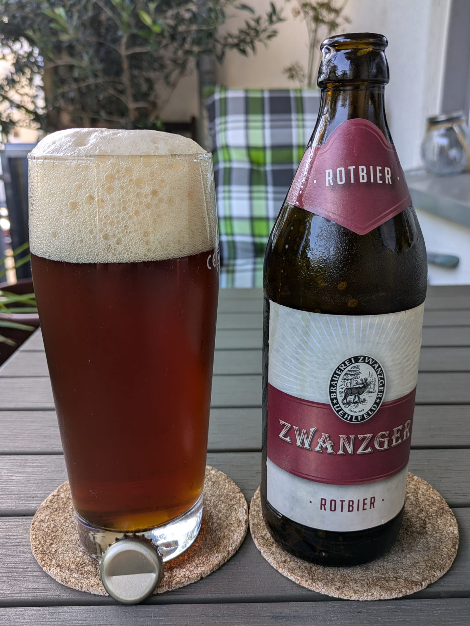 Bierprobe Rotbier der Brauerei Zwanzger vom FrankenBierFreund