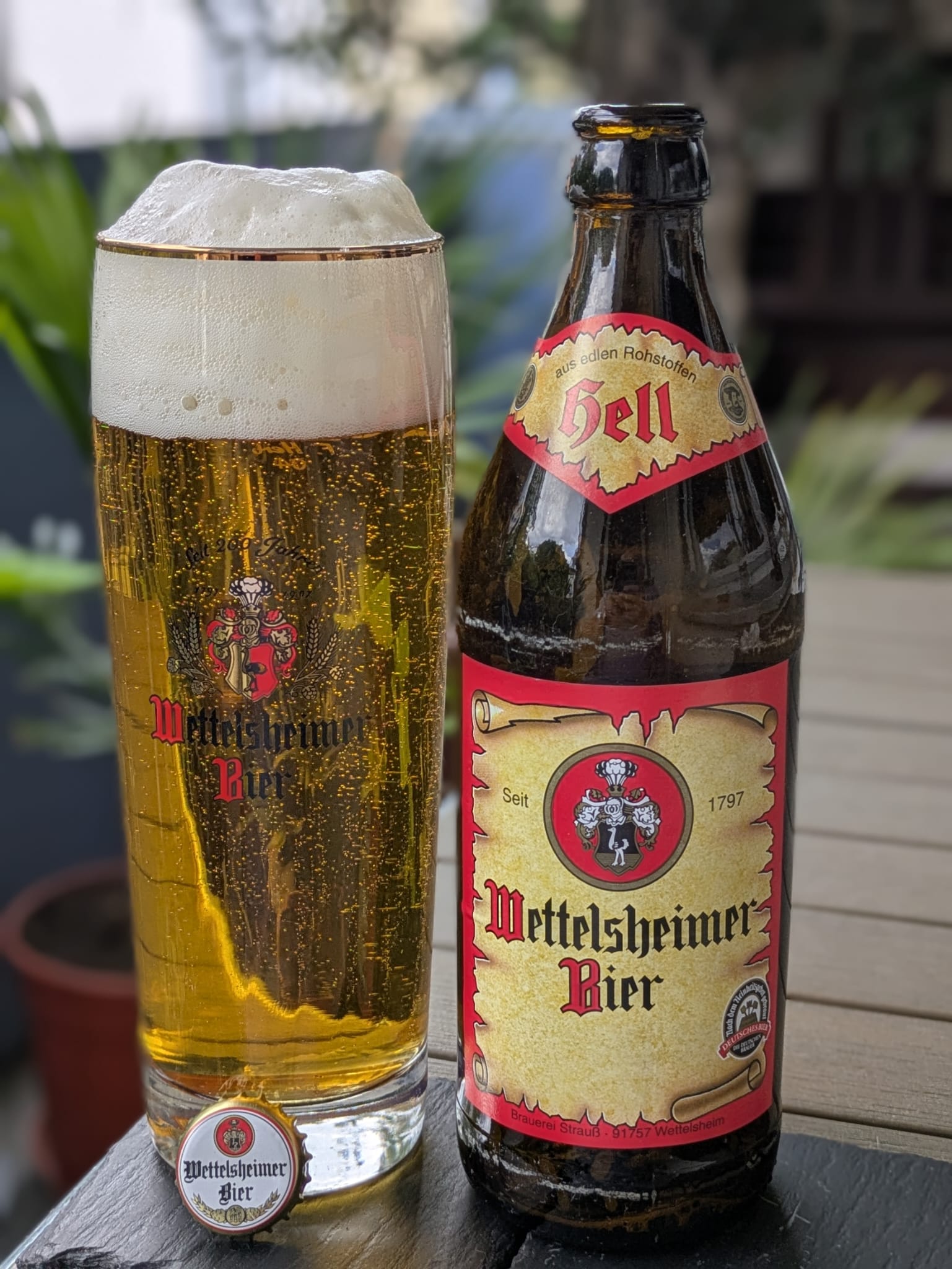 Bierprobe Wettelsheimer Bier Hell der Brauerei Strauß von FrankenBierFreund