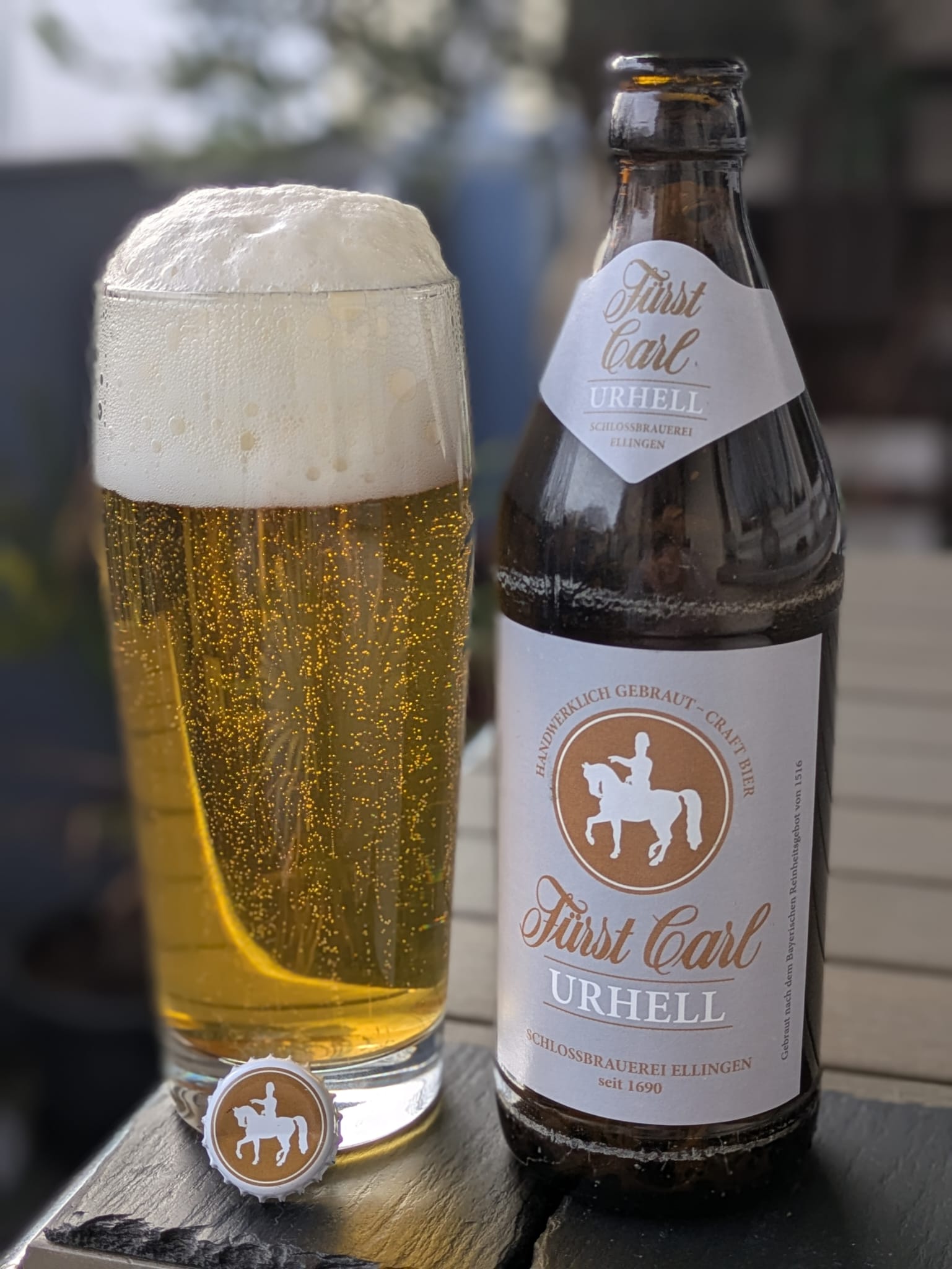Bierprobe Fürst Carl Urhell der Schlossbrauerei Ellingen von FrankenBierFreund
