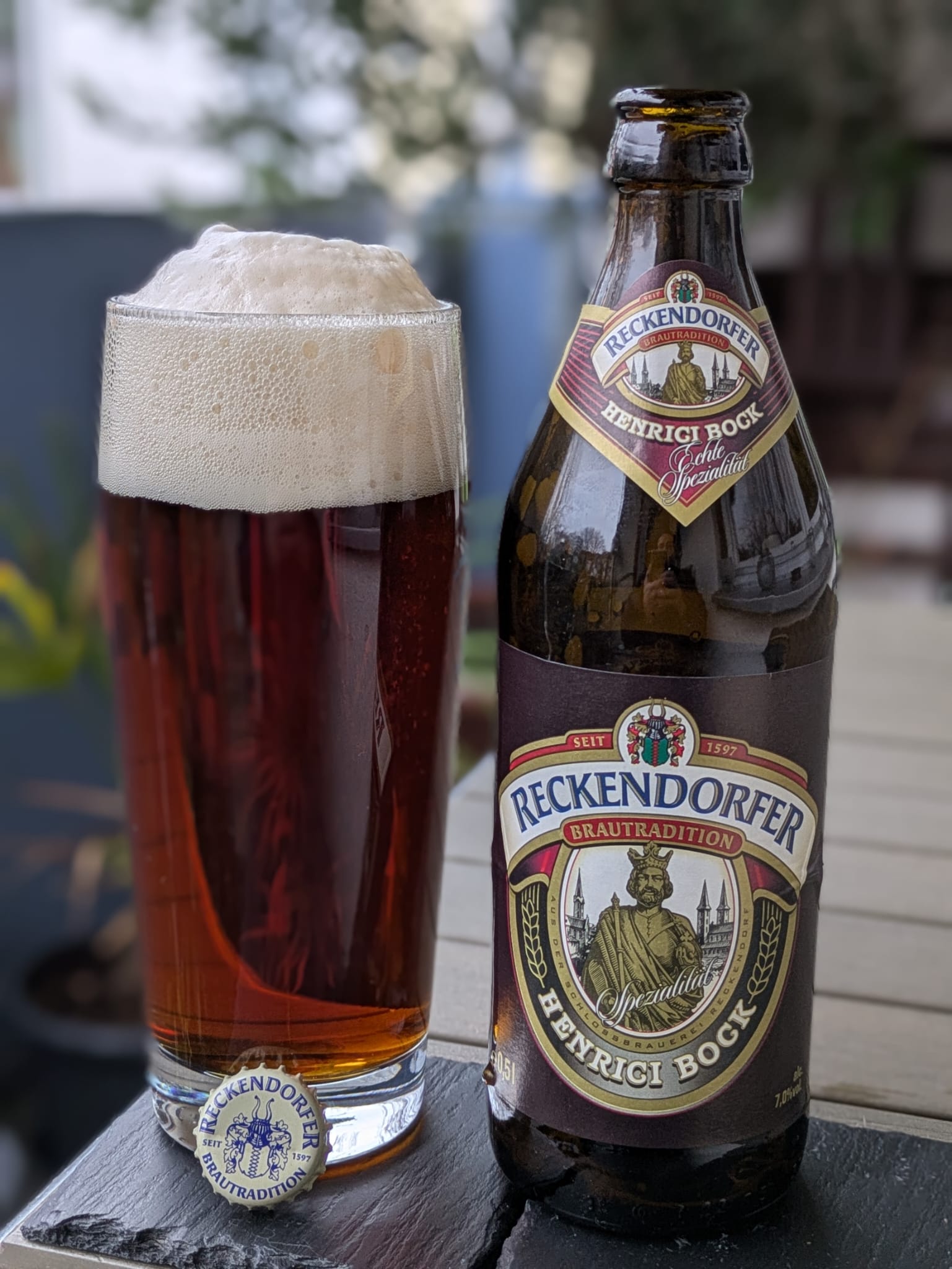 Bierprobe Reckendorfer Henrici Bock der Schlossbrauerei Reckendorf von FrankenBierFreund