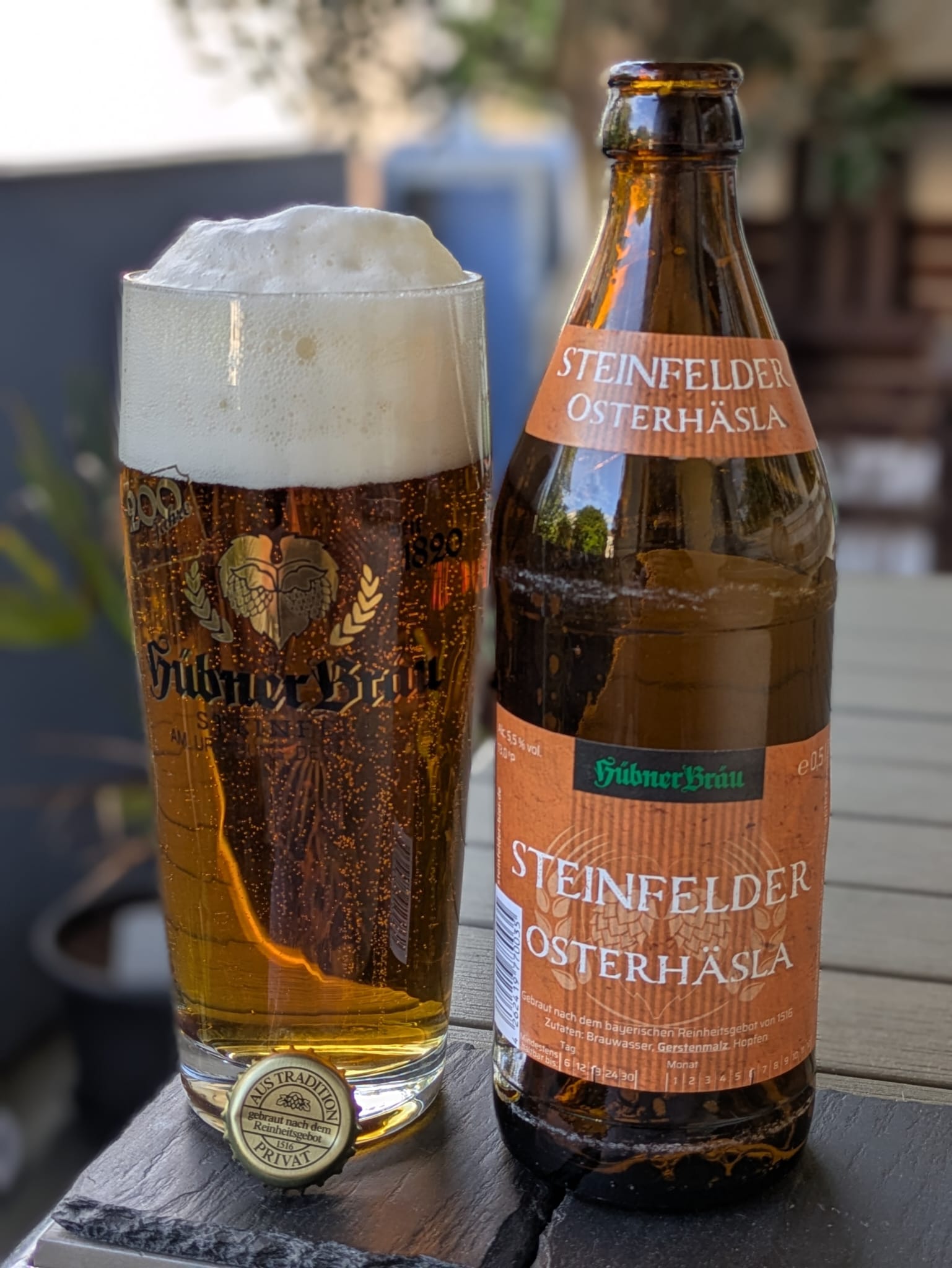 Bierprobe Steinfelder Osterhäsla von Hübner Bräu von FrankenBierFreund
