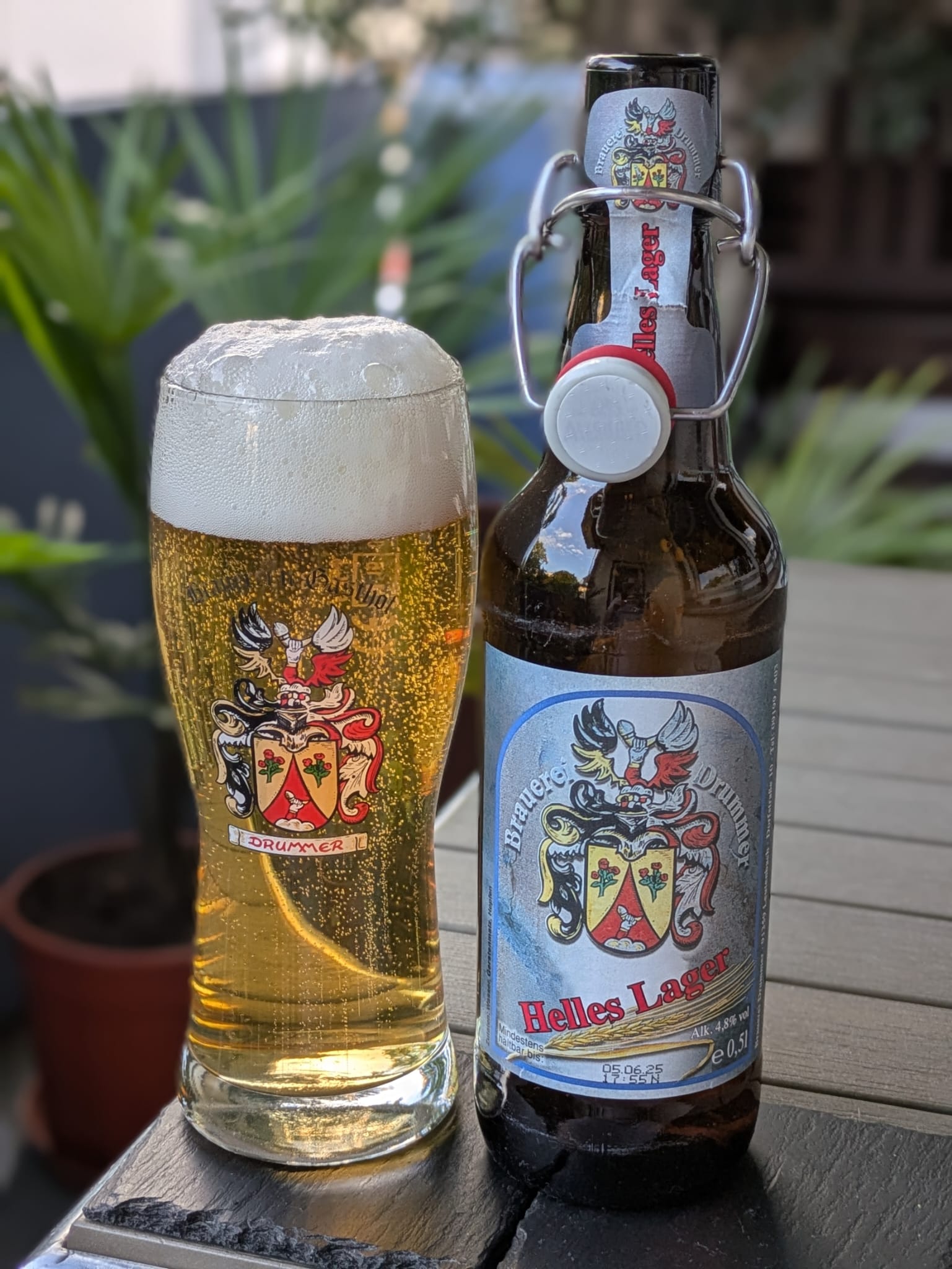 Bierprobe Helles Lager der Brauerei Drummer von FrankenBierFreund