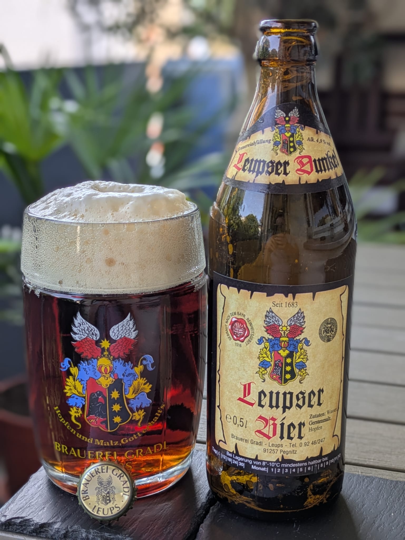 Bierprobe Leupser Dunkel der Brauerei Gradl von FrankenBierFreund