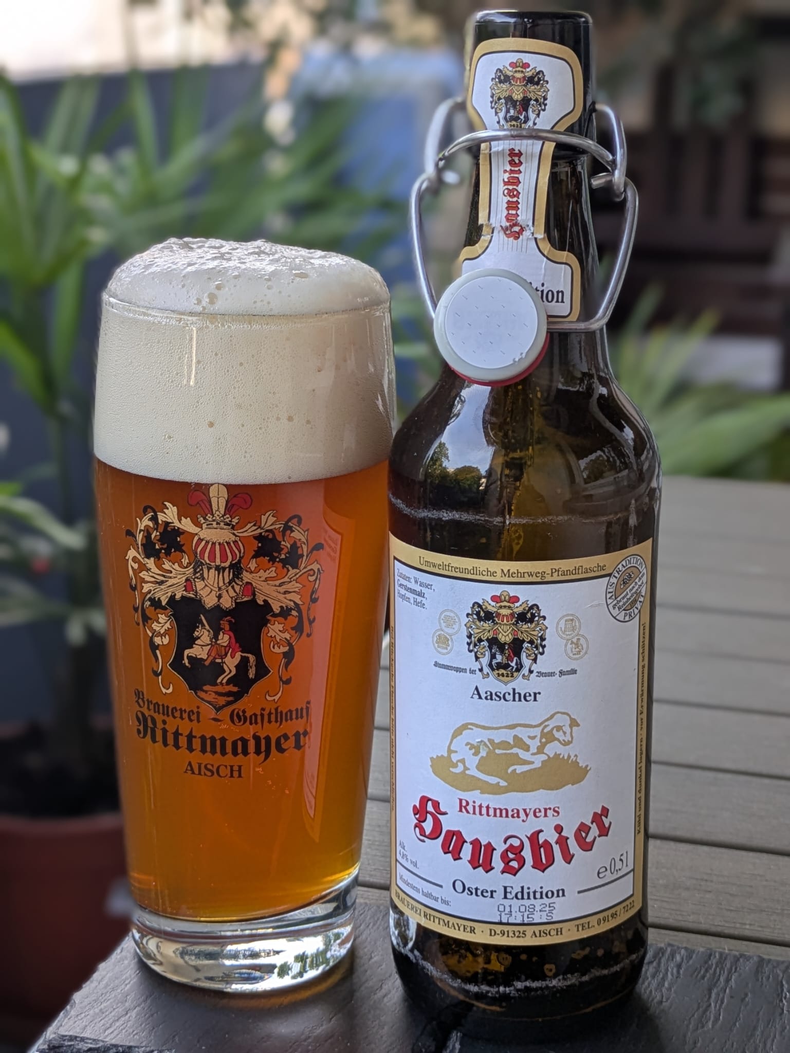 Bierprobe Aascher Hausbier Oster-Edition der Brauerei Rittmayer von FrankenBierFreund
