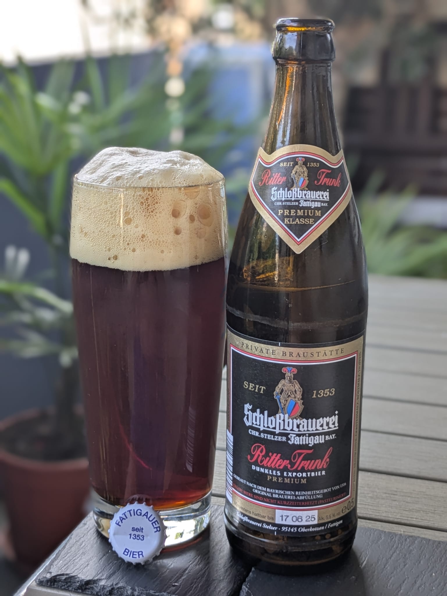 Bierprobe Ritter Trunk der Schlossbrauerei Stelzer von FrankenBierFreund