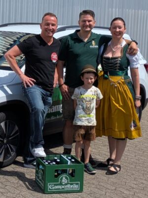 Marc Jungkunz von Gampertbräu mit Familie und FrankenBierFreund