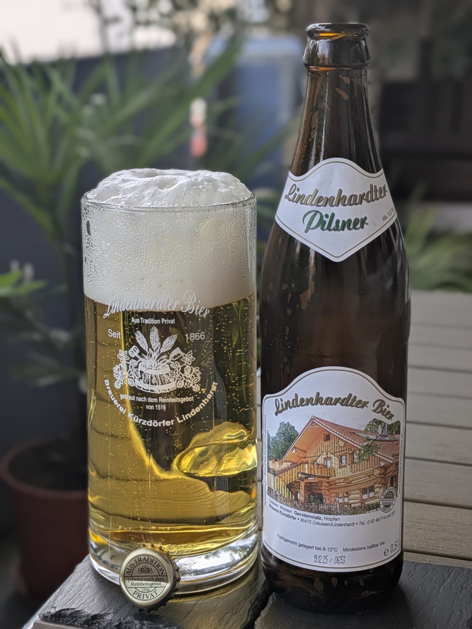 Bierprobe Lindenhardter Pilsner der Brauerei Kürzdörfer von FrankenBierFreund
