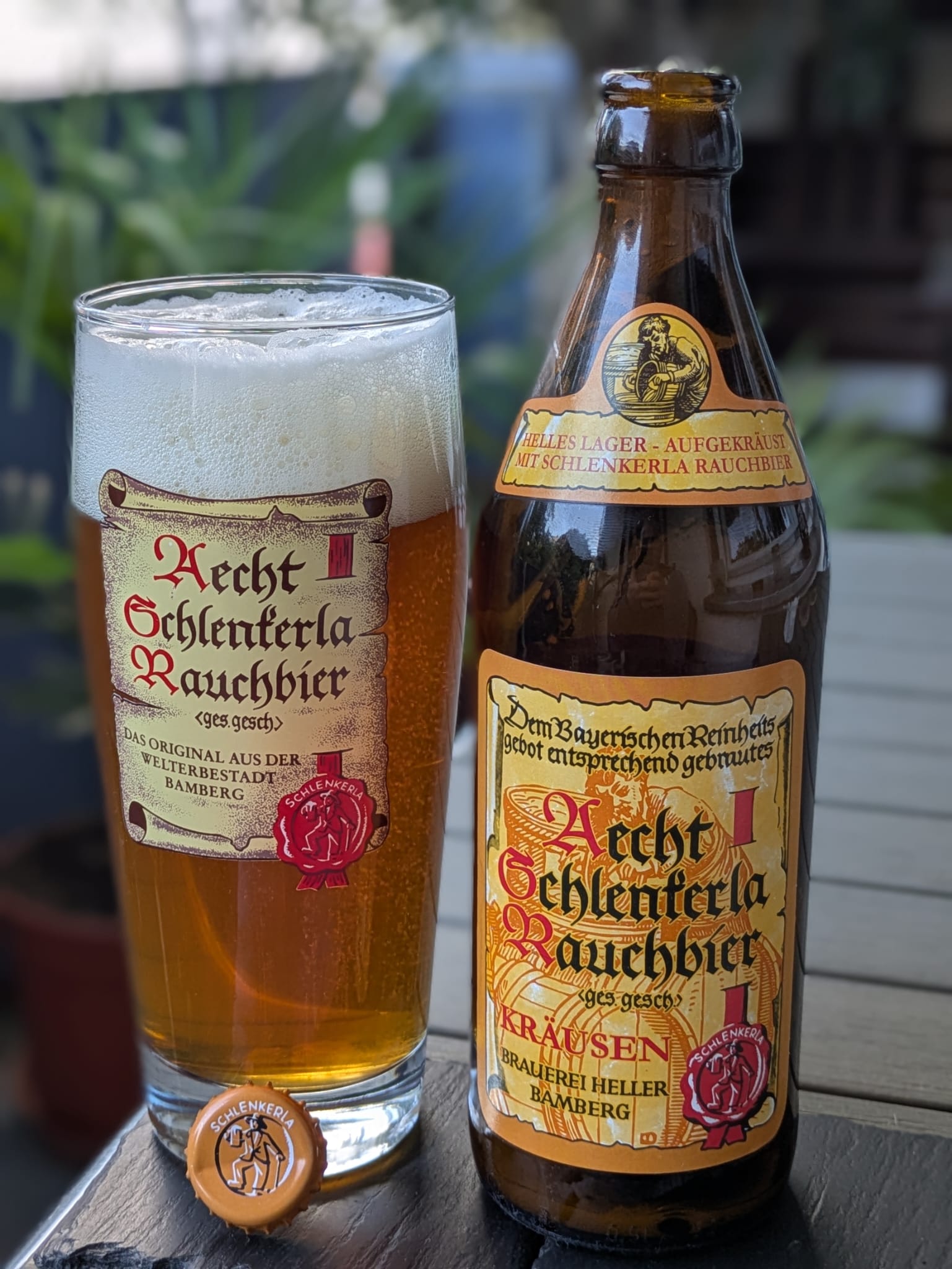 Bierprobe Aecht Schlenkerla Kräusen der Brauerei Heller von FrankenBierFreund