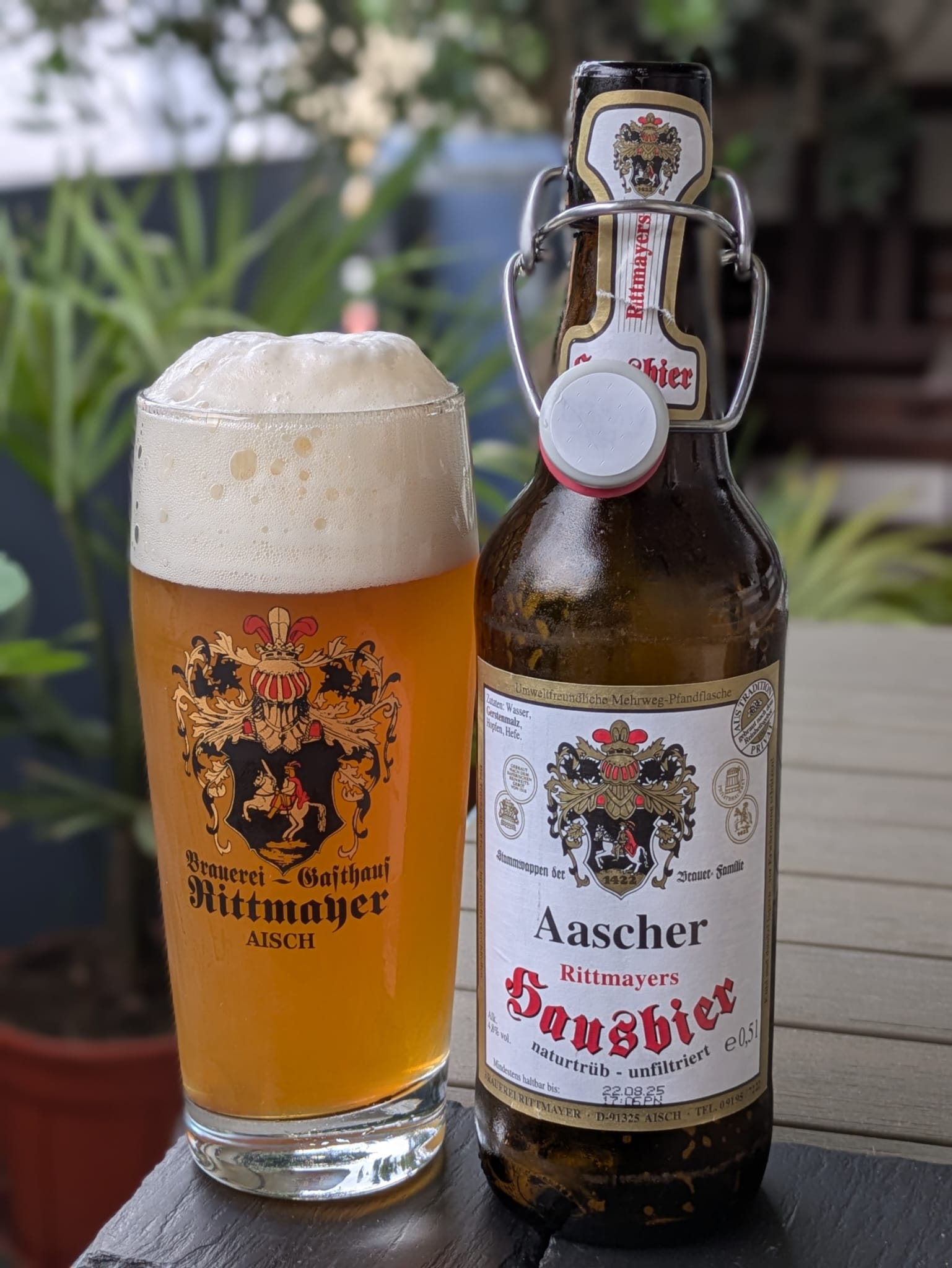 Bierprobe Aascher Hausbier der Brauerei Rittmayer von FrankenBierFreund