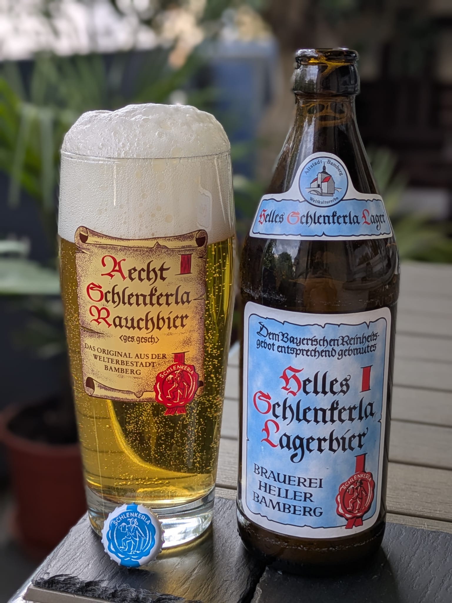 Bierprobe Helles Schlenkerla Lagerbier der Brauerei Heller von FrankenBierFreund