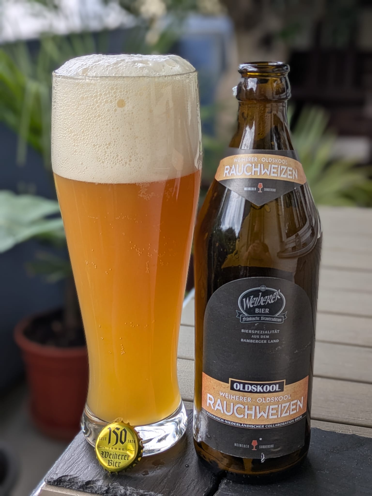 Bierprobe Weiherer Oldskool Rauchweizen der Brauerei Kundmüller von FrankenBierFreund