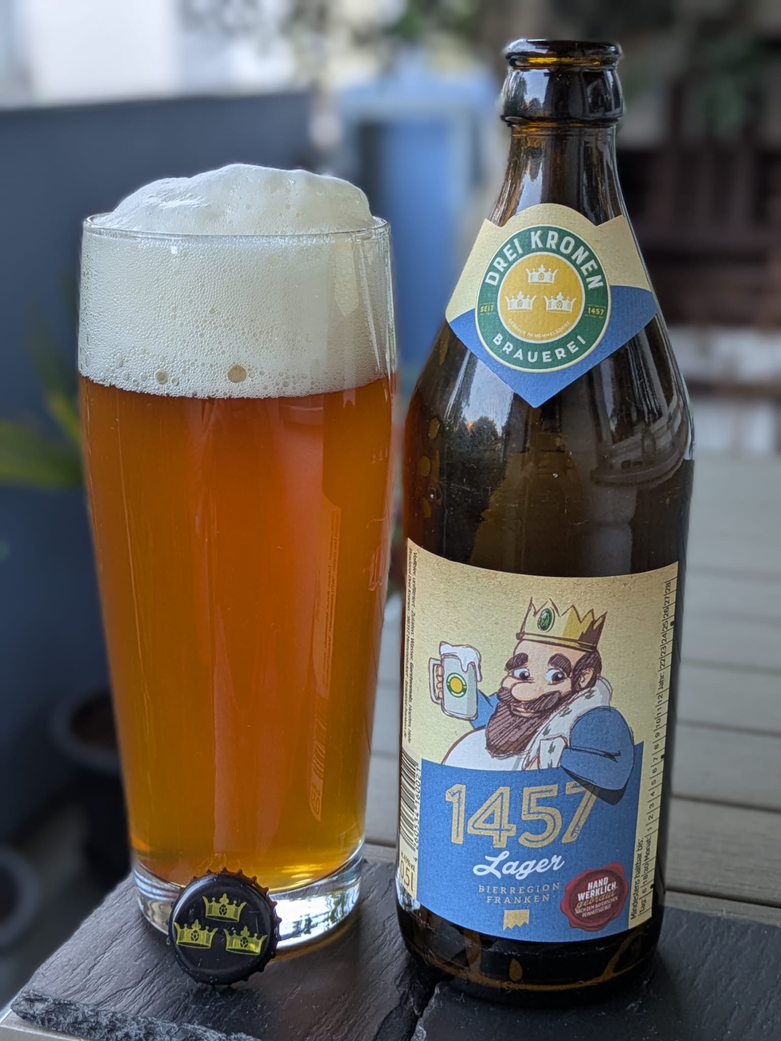 Bierprobe 1457 Lager der Brauerei Drei Kronen von FrankenBierFreund