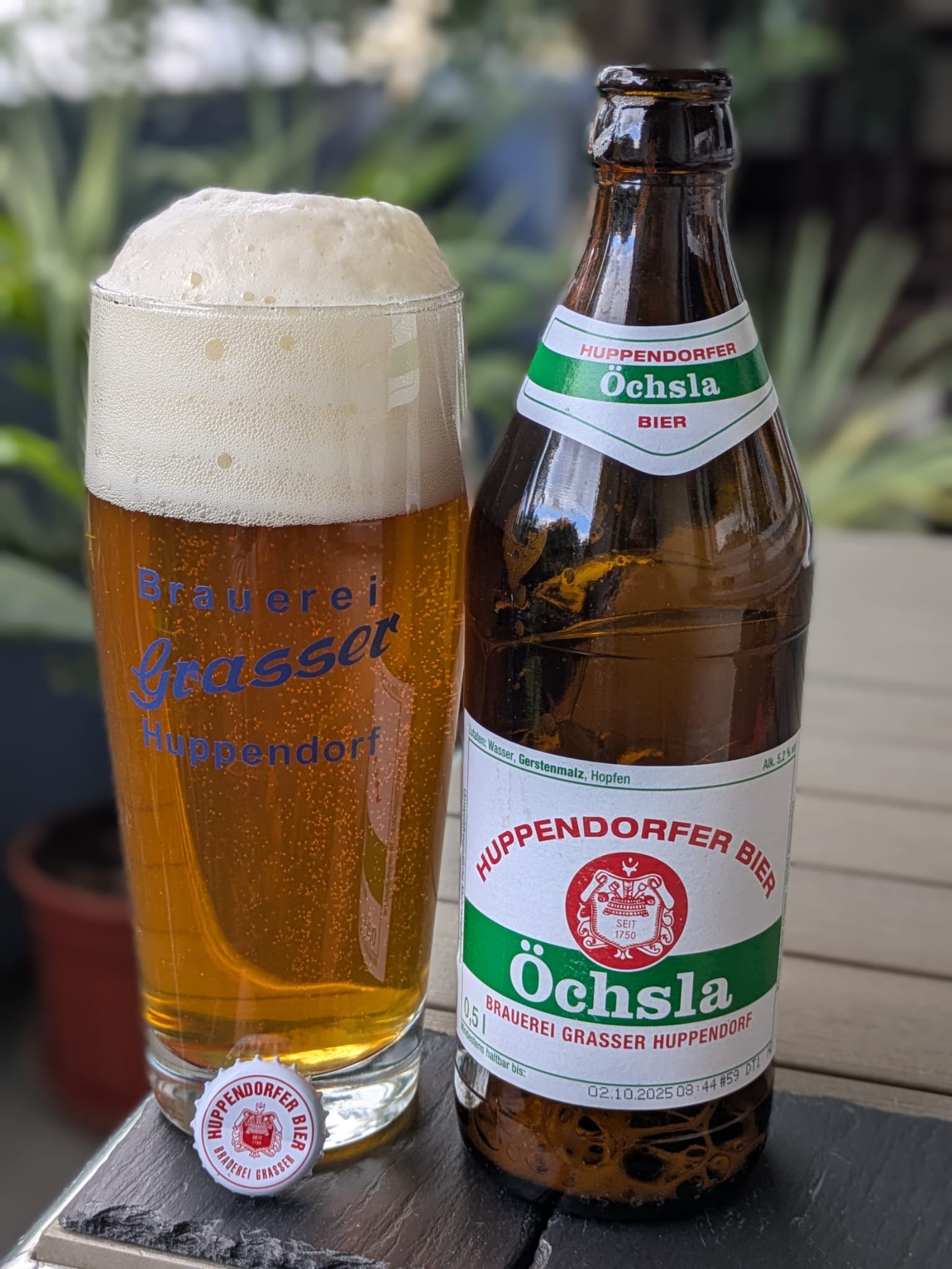 Bierprobe Huppendorfer Öchsla der Brauerei Grasser von FrankenBierFreund