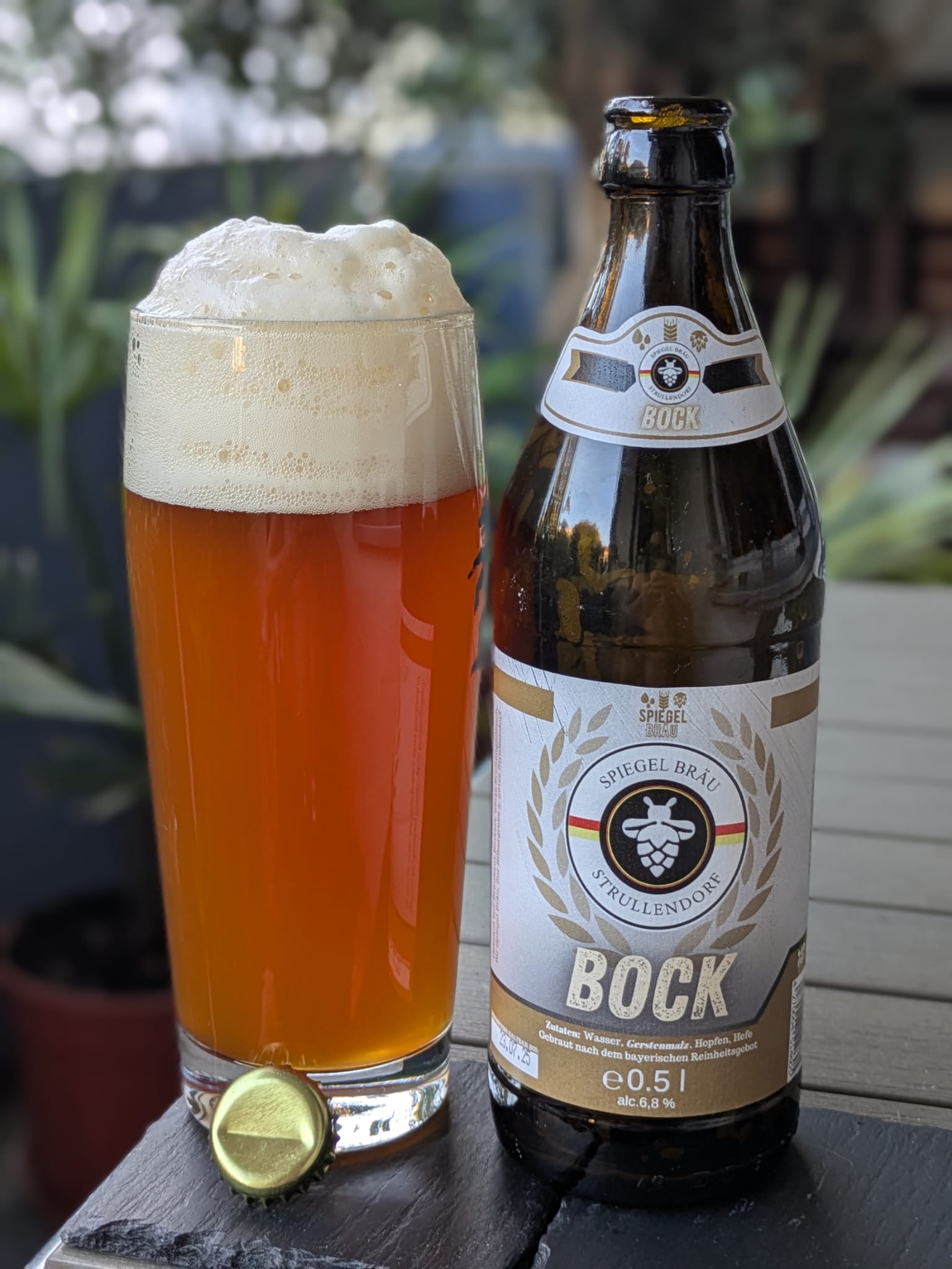 Bierprobe Bock von Spiegel Bräu von FrankenBierFreund