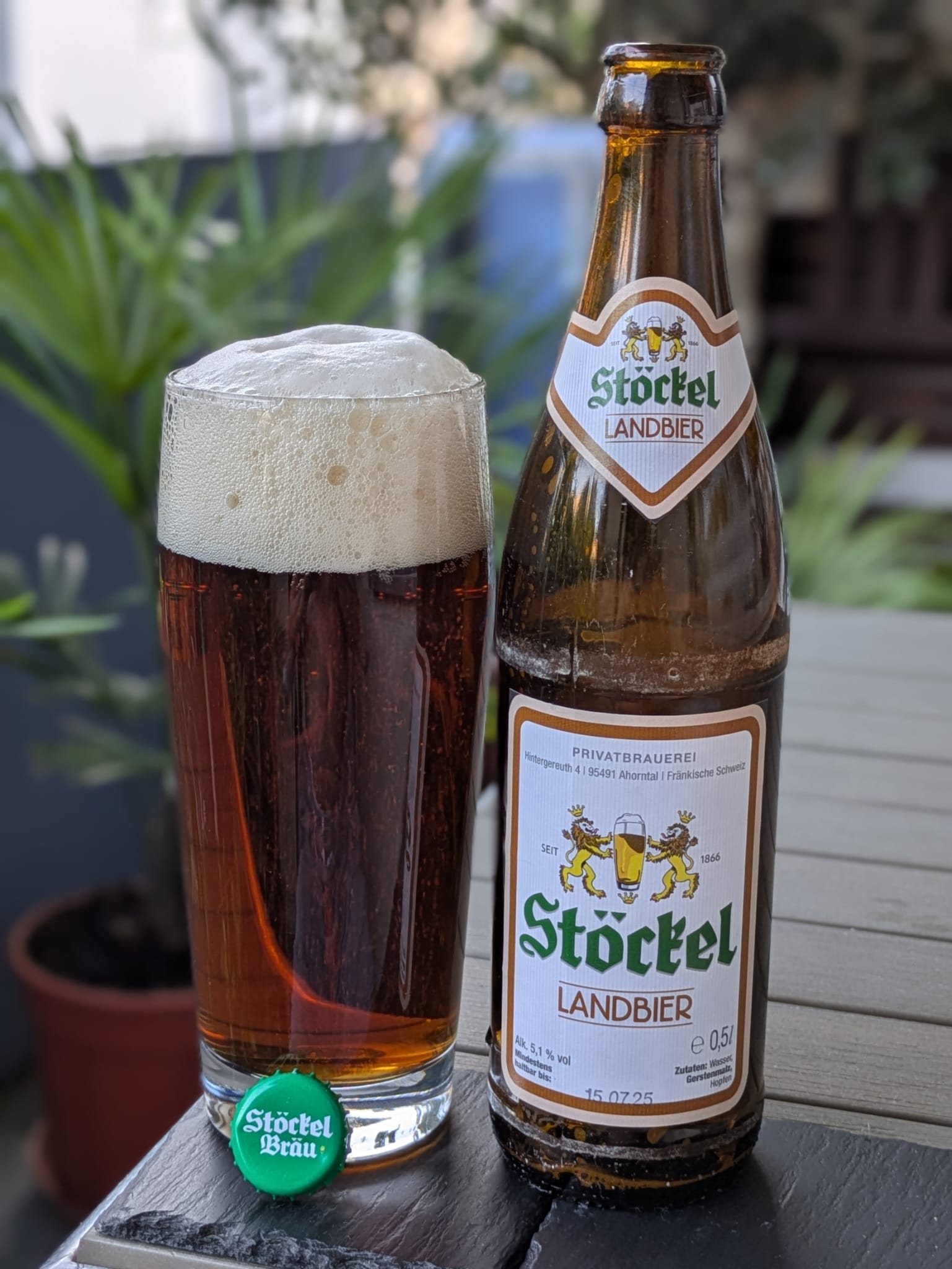 Bierprobe Landbier der Brauerei Stöckel von FrankenBierFreund