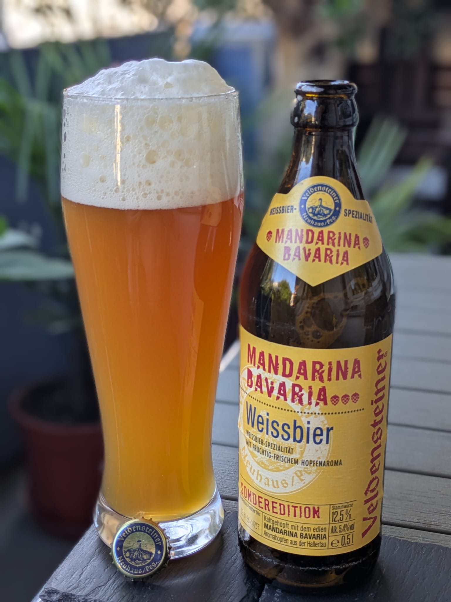 Bierprobe Veldensteiner Mandarina Bavaria Weißbier von Kaiser-Bräu von FrankenBierFreund