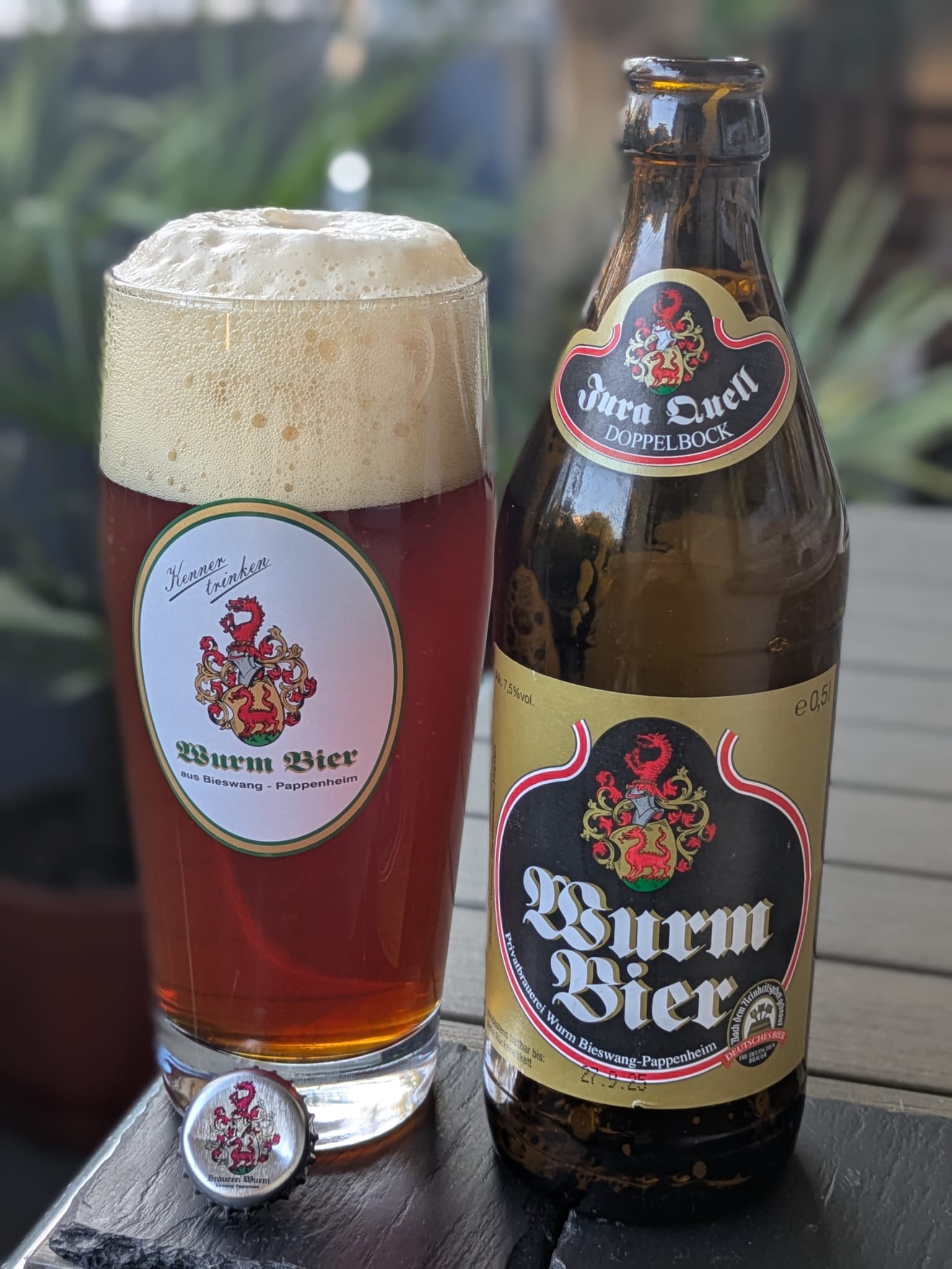 Bierprobe Jura Quell Doppelbock der Privatbrauerei Wurm von FrankenBierFreund