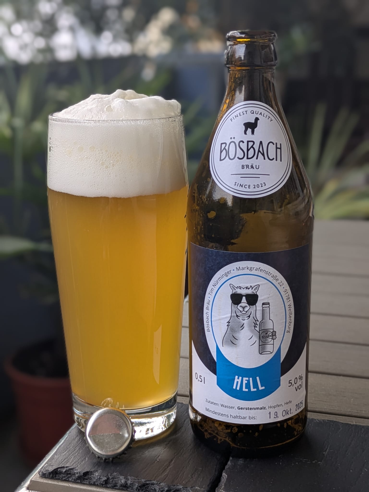 Bierprobe Hell von Bösbach Bräu von FrankenBierFreund