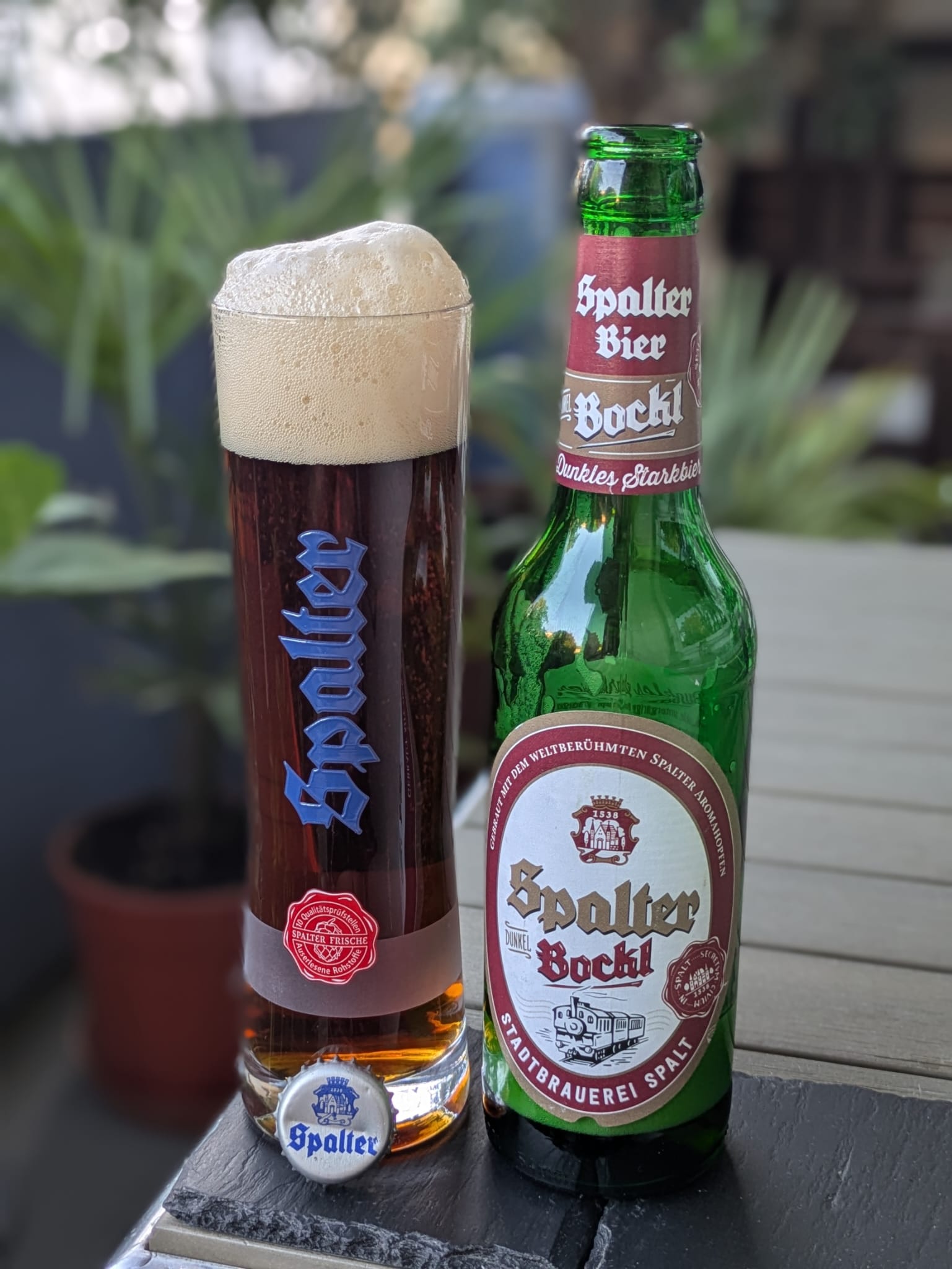 Bierprobe Spalter Bockl dunkel der Stadtbrauerei Spalt von FrankenBierFreund