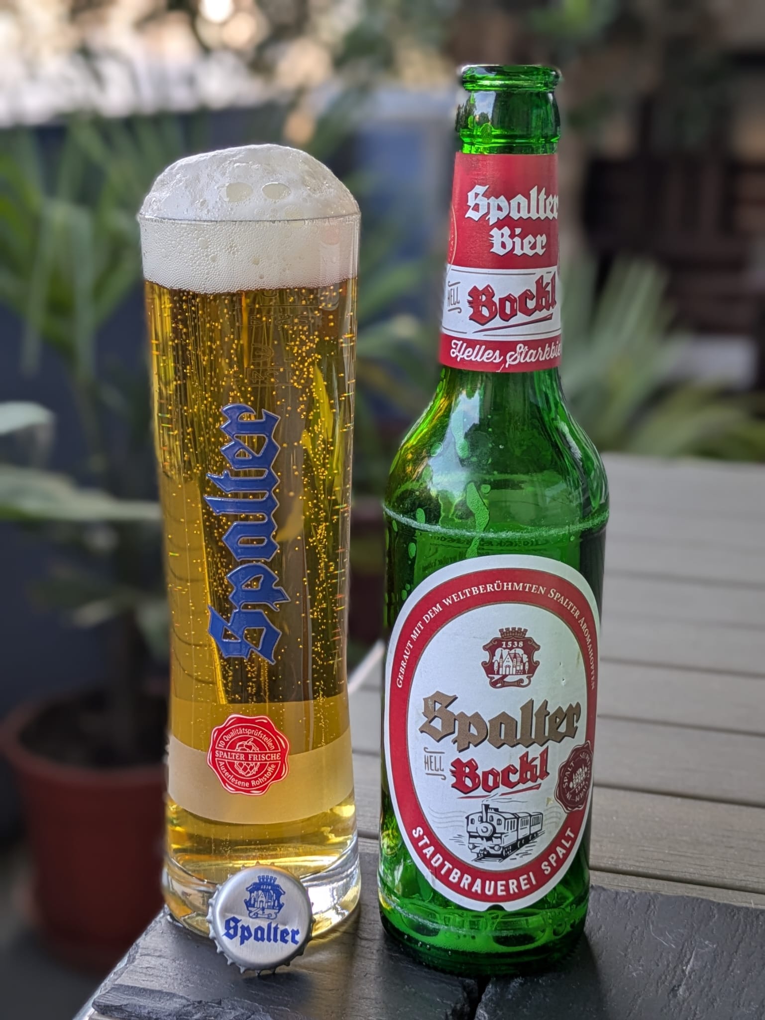 Bierprobe Spalter Bockl hell der Stadtbrauerei Spalt von FrankenBierFreund