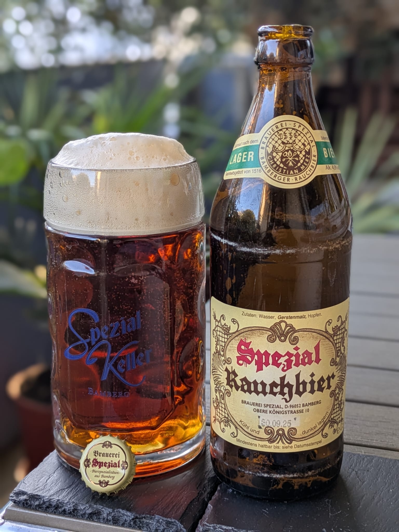 Bierprobe Rauchbier Lager der Brauerei Spezial von FrankenBierFreund