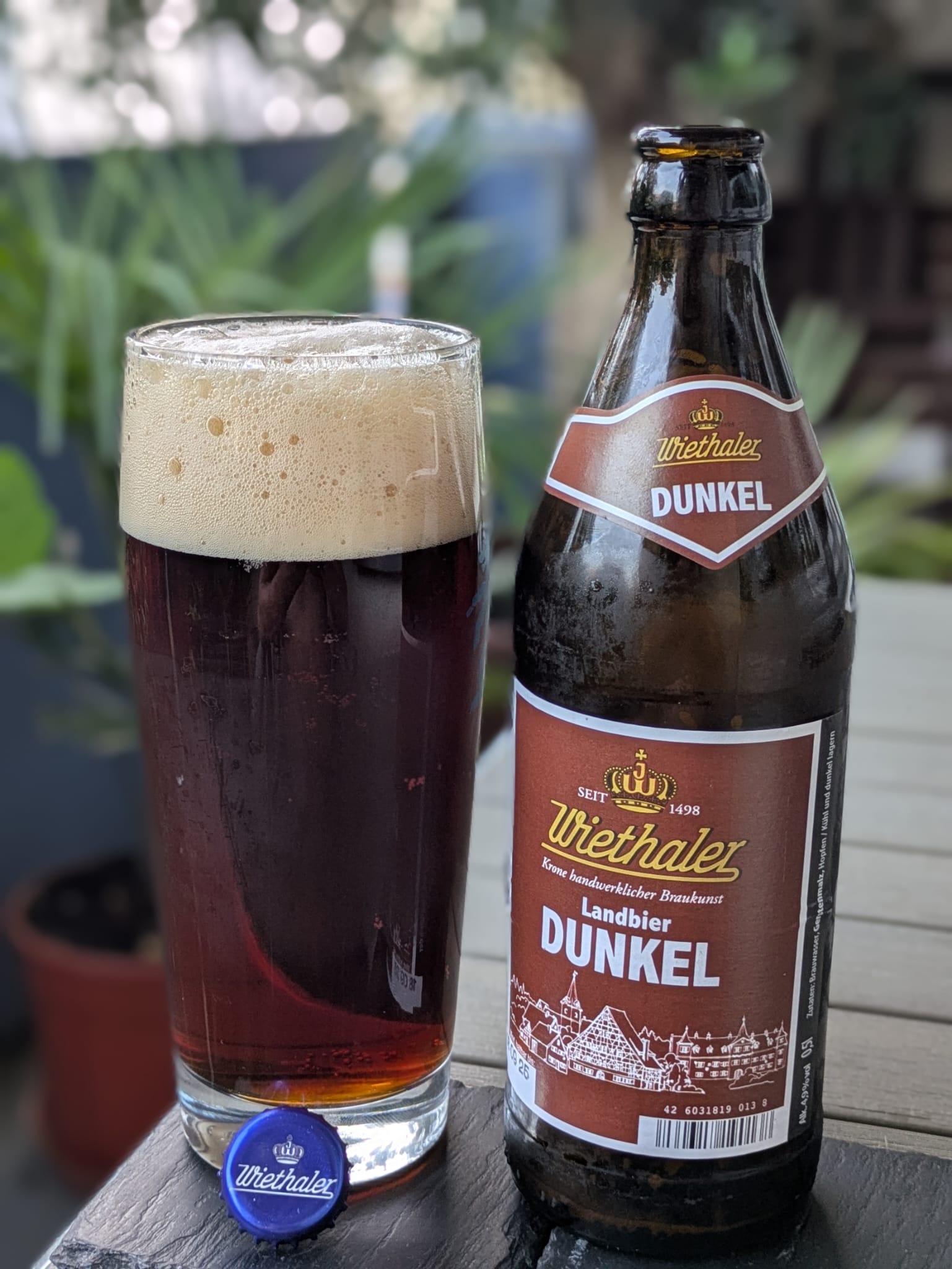 Bierprobe Landbier dunkel der Brauerei Wiethaler von FrankenBierFreund