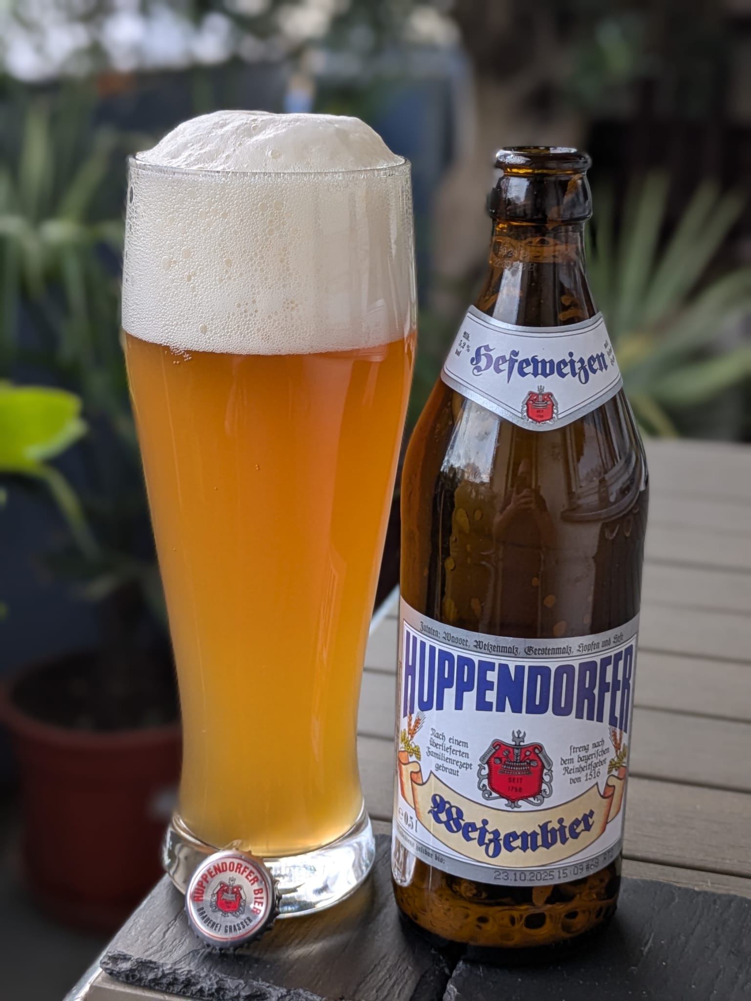 Bierprobe Huppendorfer Hefeweizen der Brauerei Grasser von FrankenBierFreund