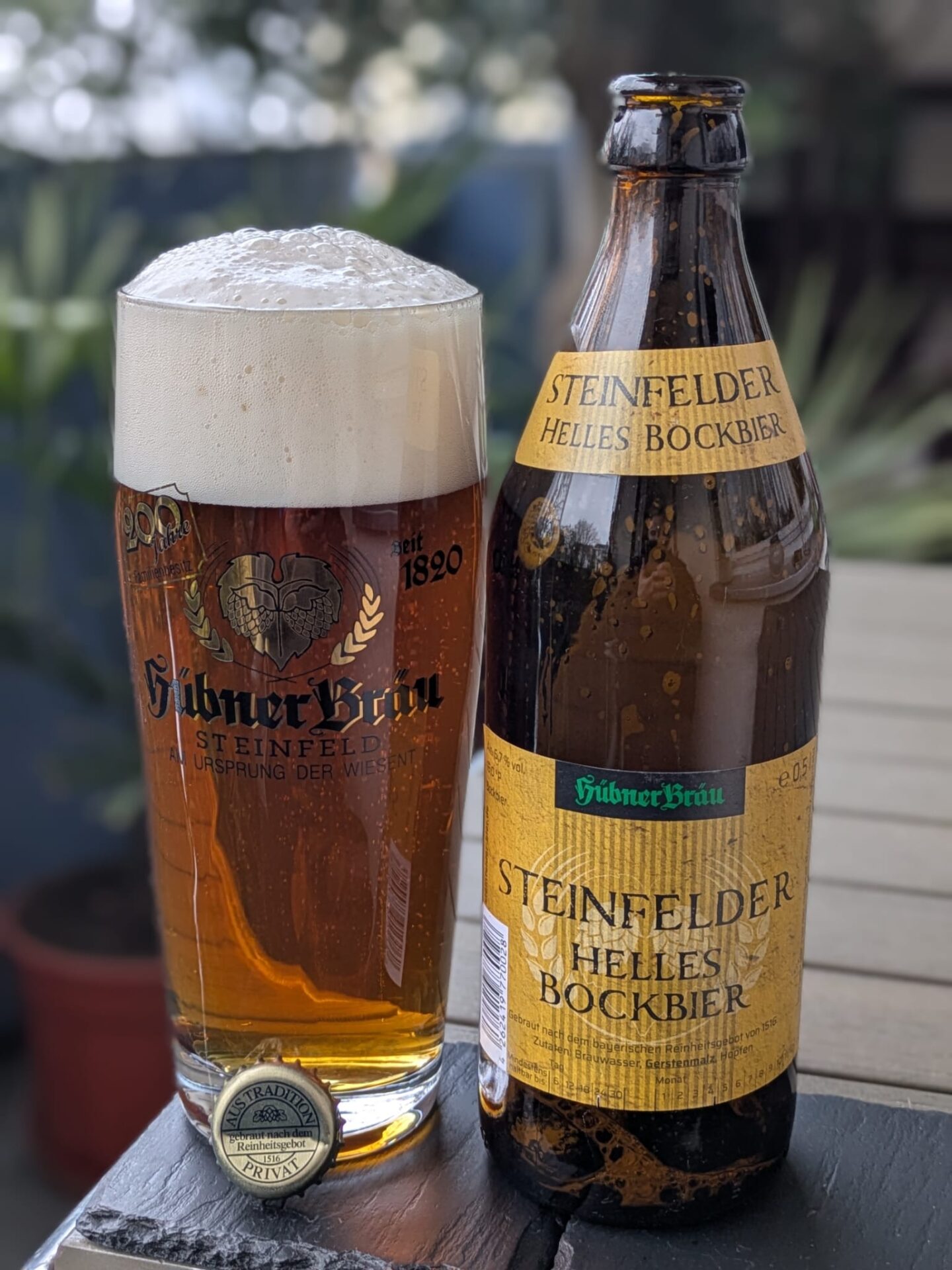 #446: Das Steinfelder Helles Bockbier von Hübner Bräu aus Steinfeld in der Fränkischen Schweiz