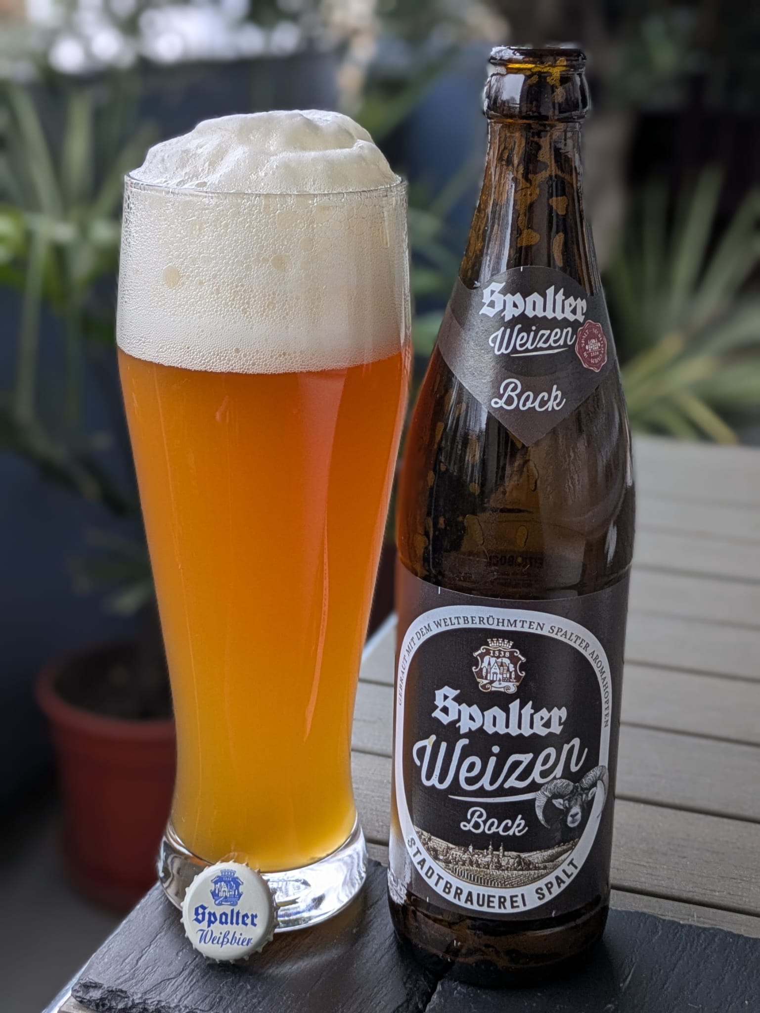 Bierprobe Spalter Weizenbock der Stadtbrauerei Spalt von FrankenBierFreund