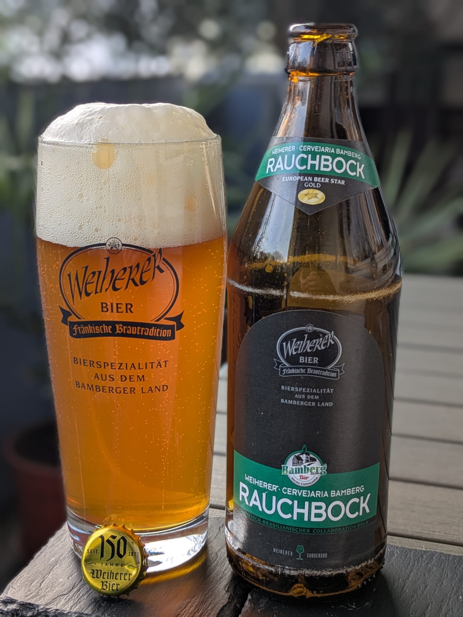 Bierprobe Weiherer Cervejaria Rauchbock der Brauerei Kundmüller von FrankenBierFreund