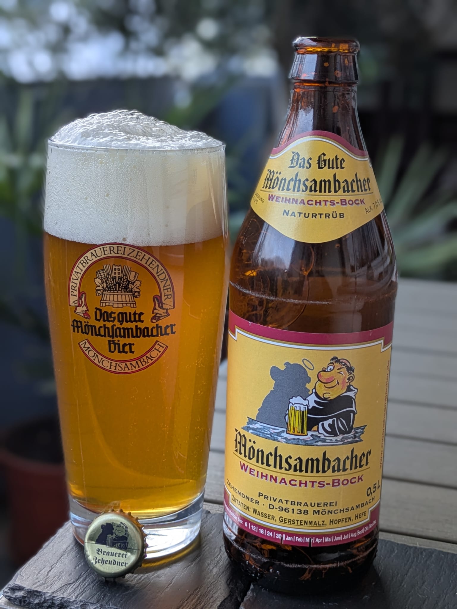 Bierprobe Mönchsambacher Weihnachtsbock der Brauerei Zehendner von FrankenBierFreund