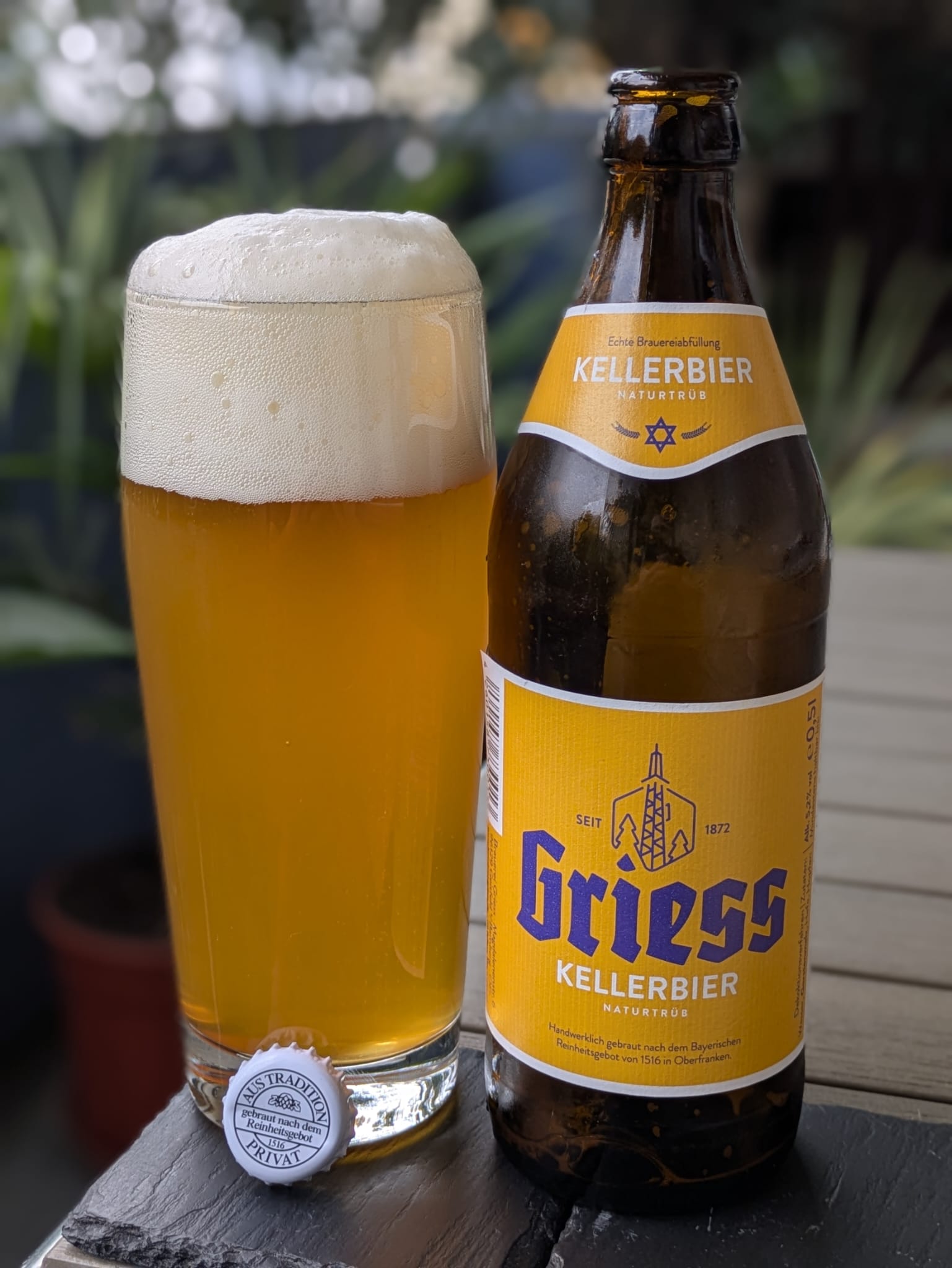 Bierprobe Kellerbier der Brauerei Griess von FrankenBierFreund