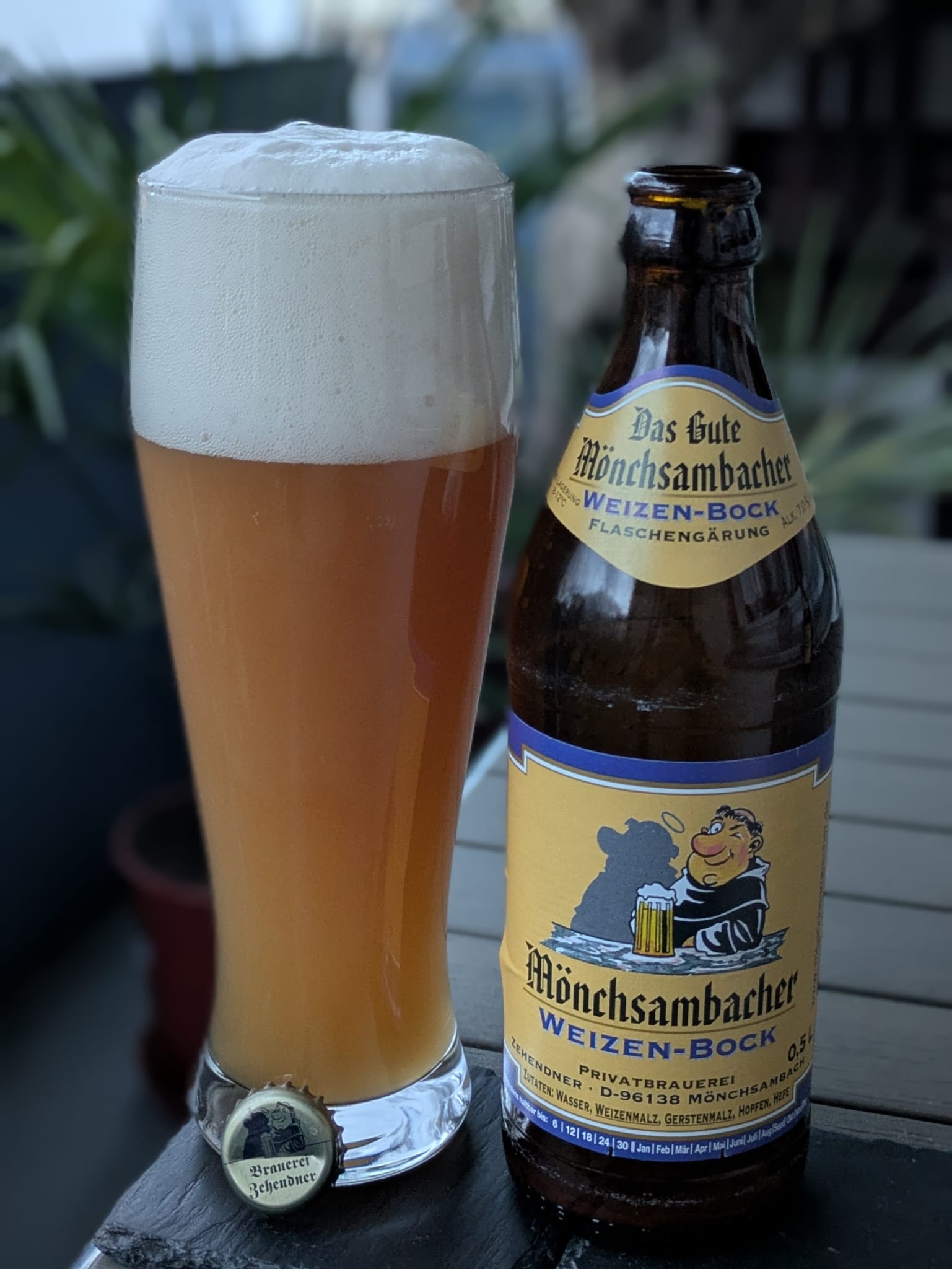 Bierprobe Mönchsambacher Weizenbock der Brauerei Zehendner von FrankenBierFreund