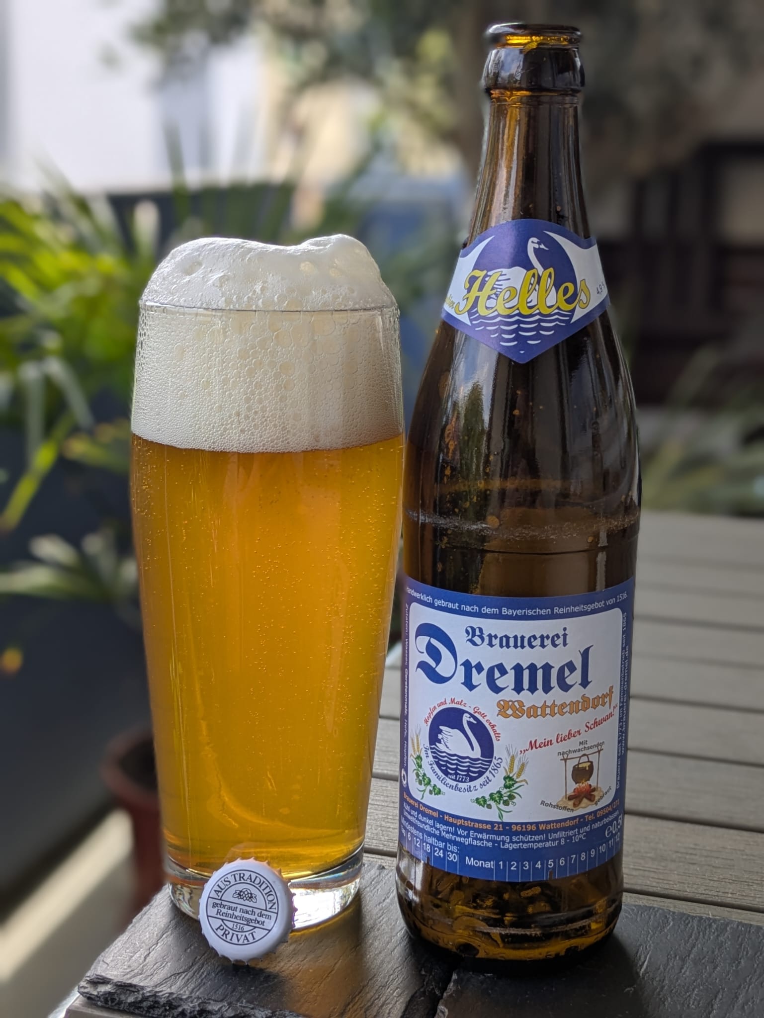 Bierprobe Helles der Brauerei Dremel von FrankenBierFreund