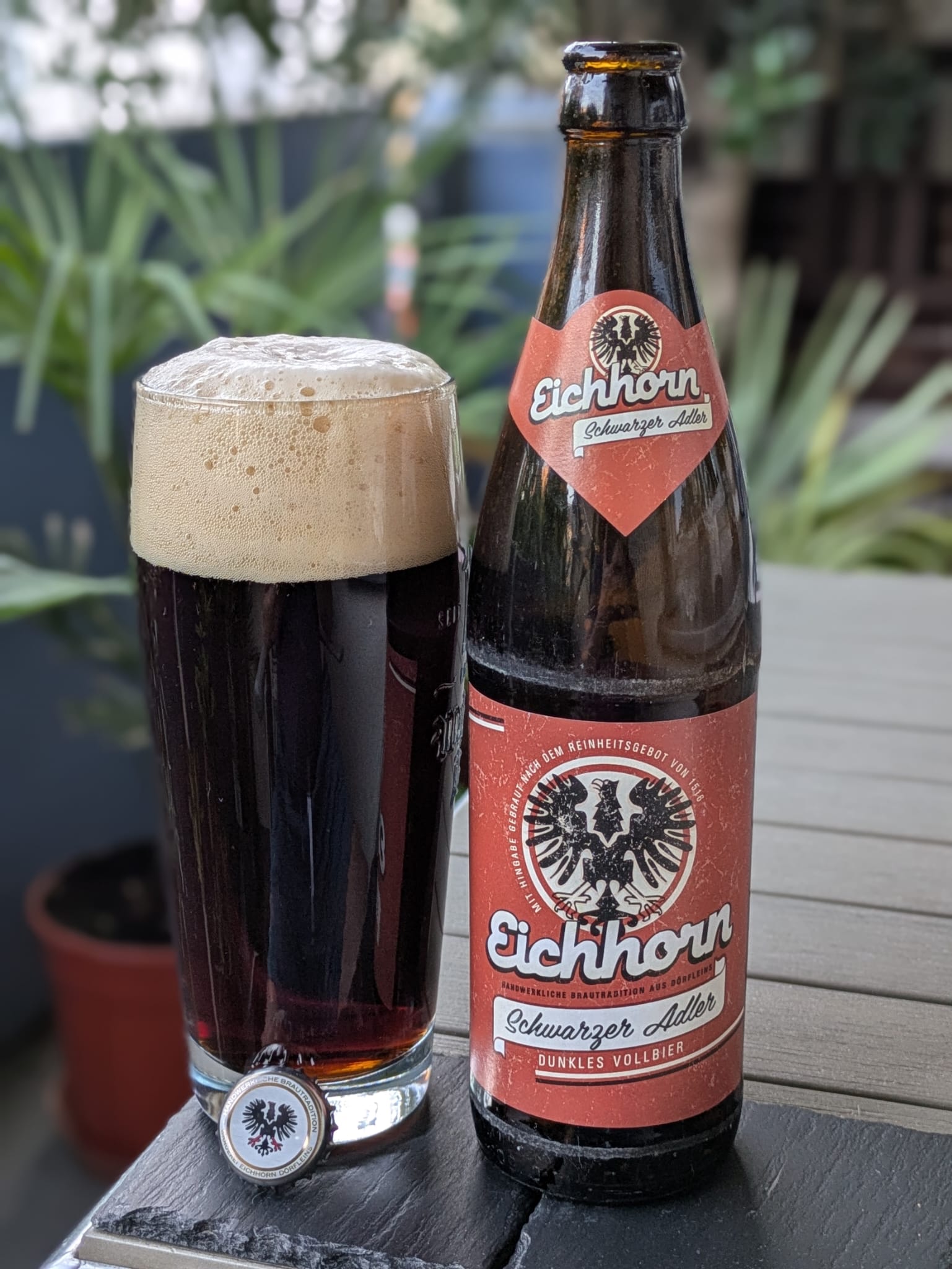 Bierprobe Schwarzer Adler der Brauerei Eichhorn von FrankenBierFreund