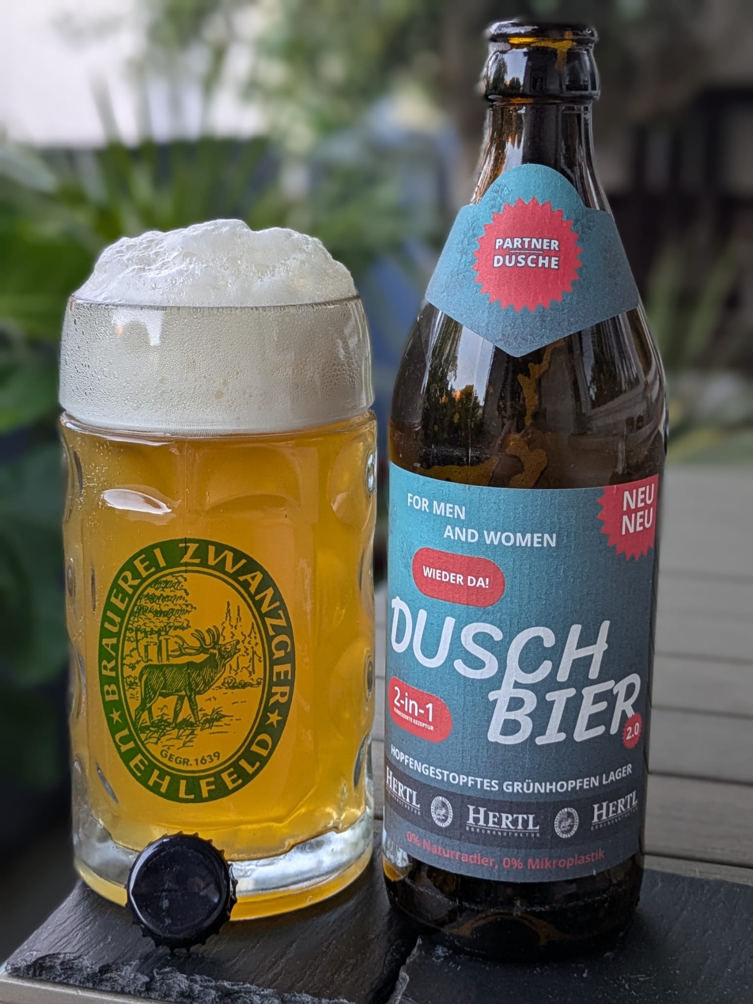 Bierprobe Duschbier 2.0 der Brauereien Hertl und Zwanzger von FrankenBierFreund