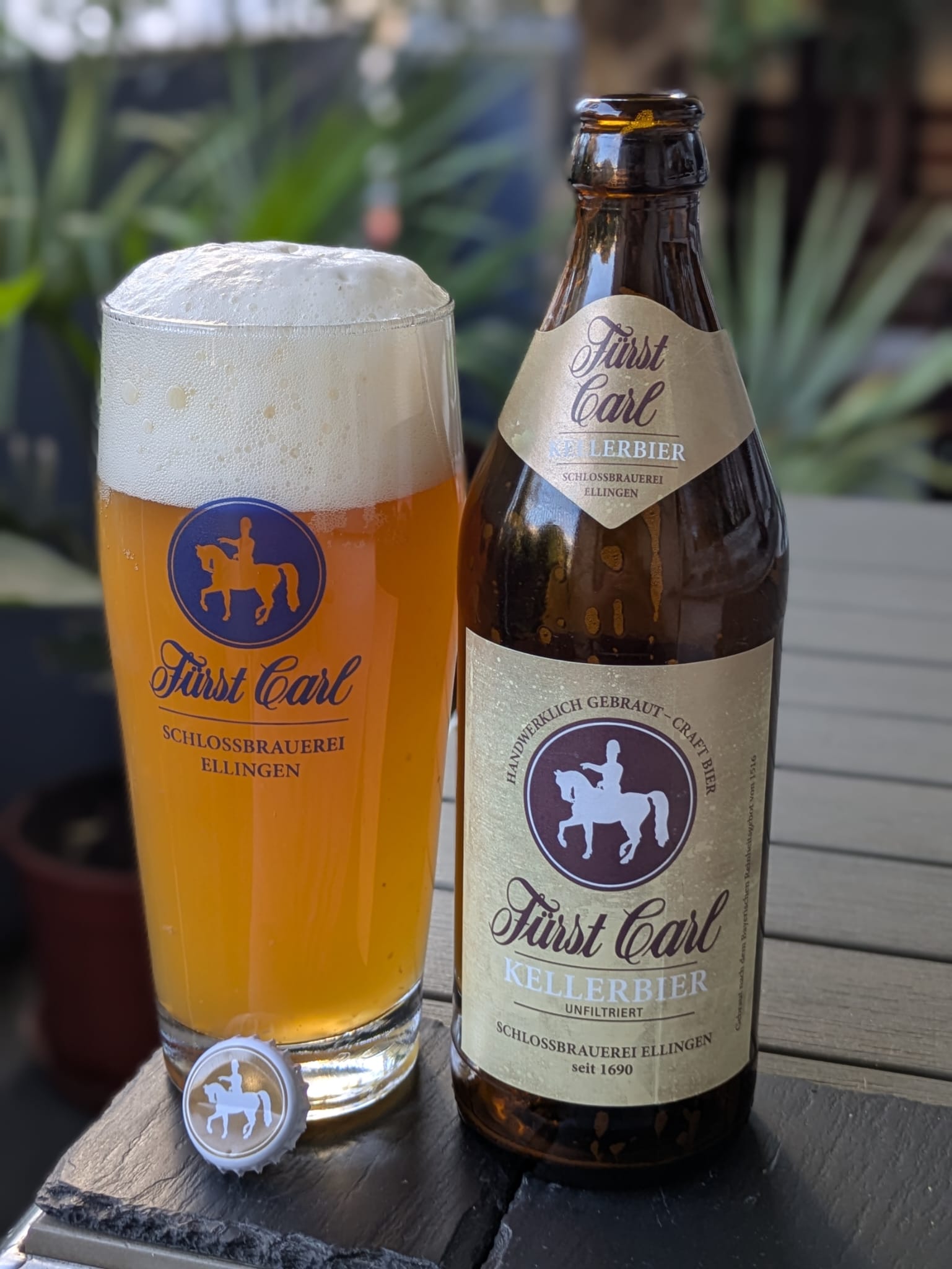 Bierprobe Fürst Carl Kellerbier der Schlossbrauerei Ellingen von FrankenBierFreund