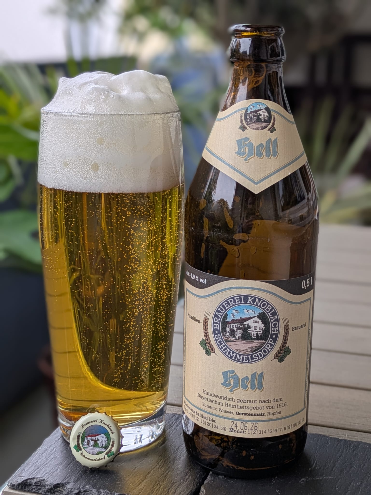 Bierprobe Hell der Brauerei Knoblach von FrankenBierFreund