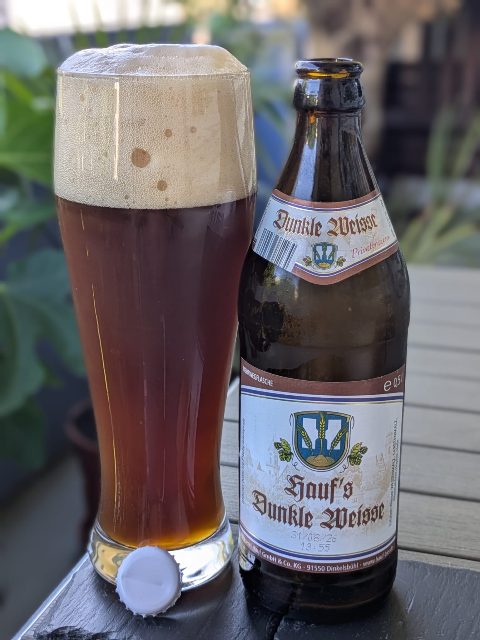 Bierprobe Hauf's Dunkle Weisse der Brauerei Hauf von FrankenBierFreund