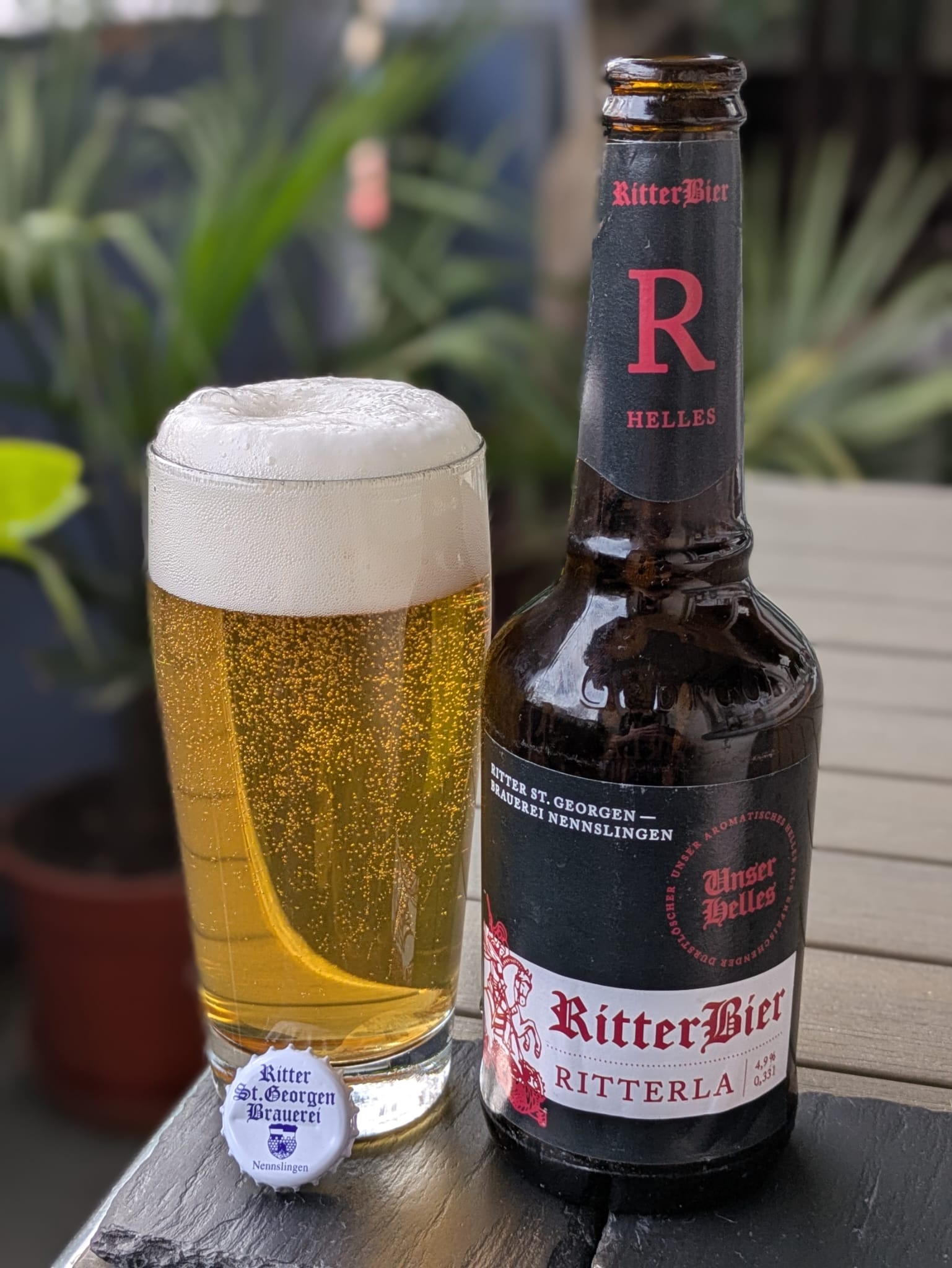 Bierprobe Ritter Bier Ritterla der Ritter St. Georgen Brauerei von FrankenBierFreund