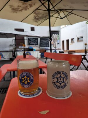 Biere im Biergarten der Brauerei Wagner von FrankenBierFreund