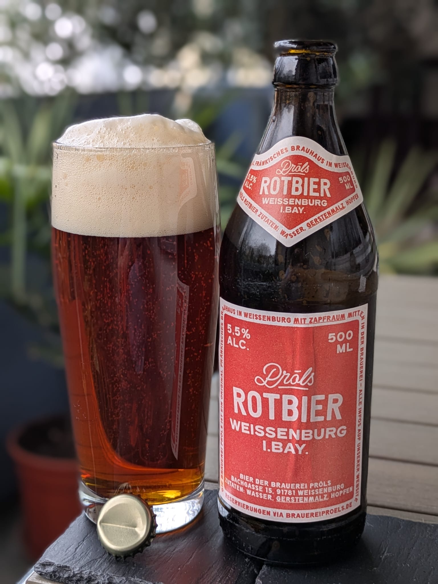Bierprobe Rotbier der Brauerei Pröls von FrankenBierFreund