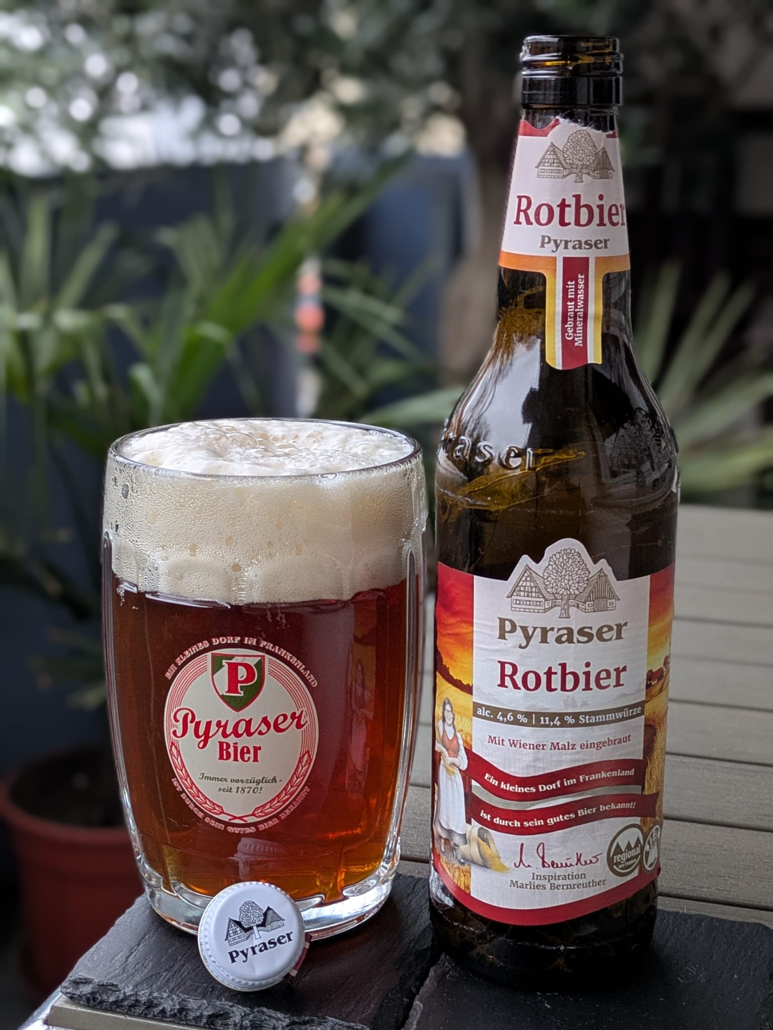 Bierprobe Rotbier der Pyraser Landbrauerei von FrankenBierFreund